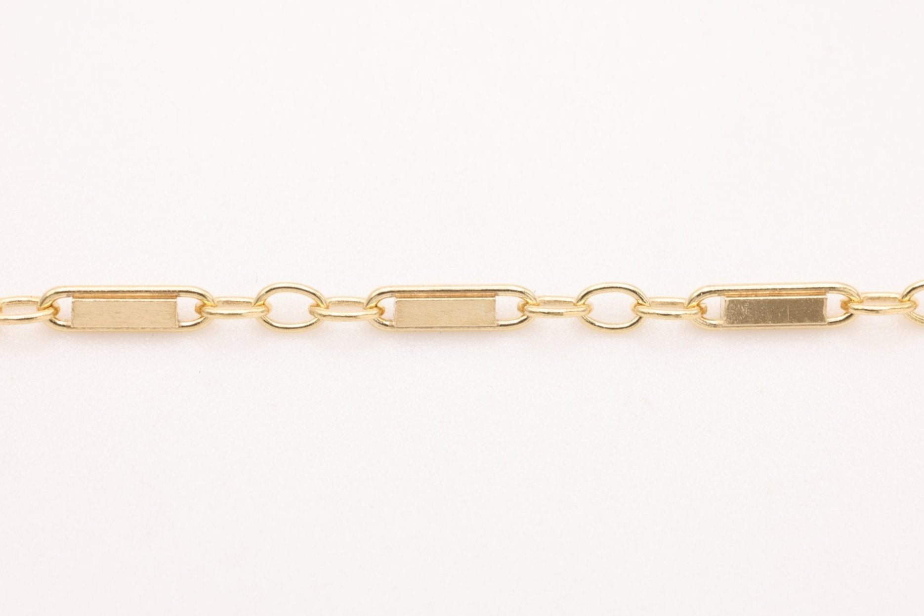 1mm x 5mm Bar Chain, Gold - Filled, Bulk DIY Spool Pay Per Foot Jewelry Making Chain - HarperCrown