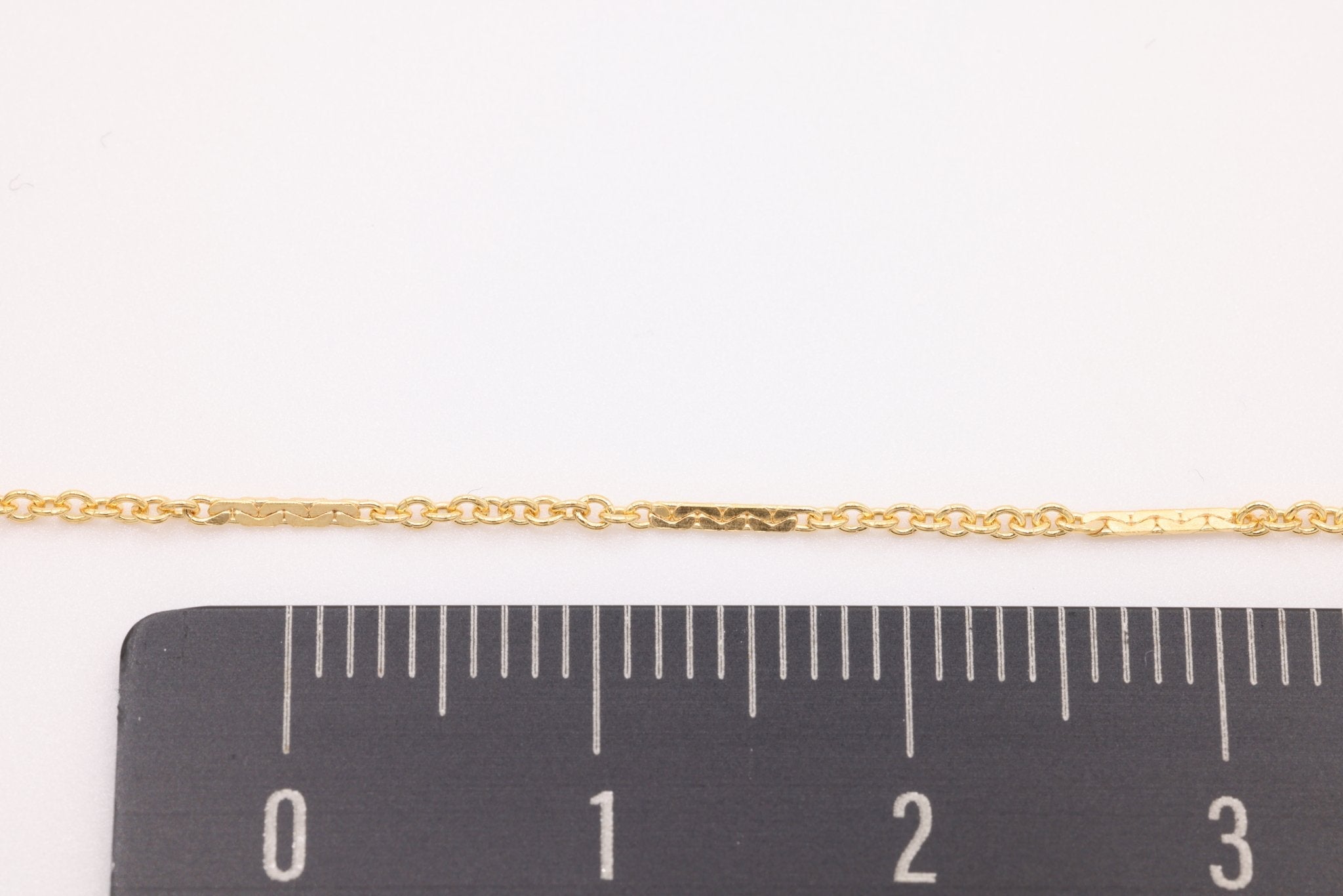 1mm x 8mm Flat Bar Chain, Gold - Filled, Bulk Pay Per Foot Uncut Spools For Jewelers - HarperCrown