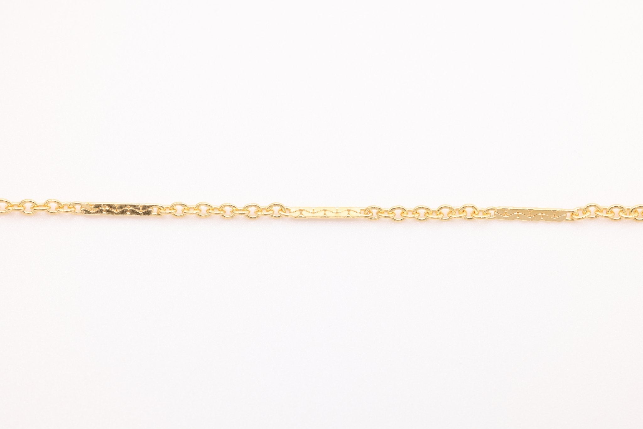 1mm x 8mm Flat Bar Chain, Gold - Filled, Bulk Pay Per Foot Uncut Spools For Jewelers - HarperCrown