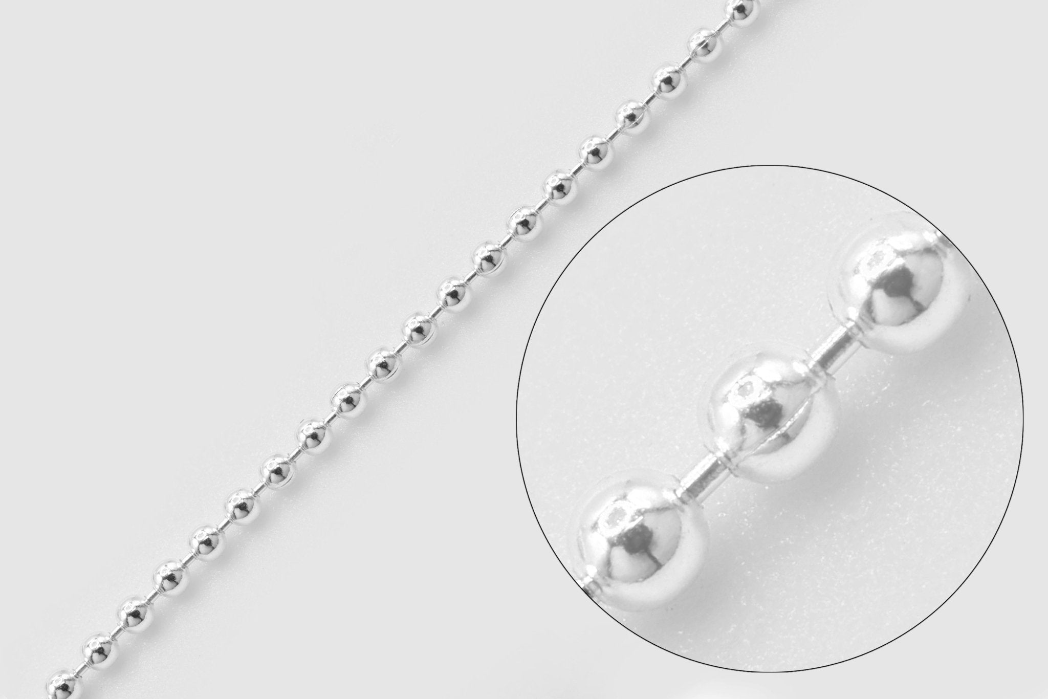 2.0mm Ball Chain, 925 Sterling Silver, Wholesale, Pay Per Foot, Jewelry Making Chain - HarperCrown