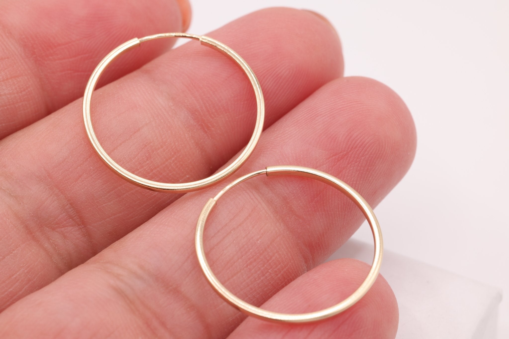 20mm Endless Hoop Earrings, 14K Gold - Filled, Minimalist Delicate Earrrings, Wholesale Jewelry Earrings - HarperCrown