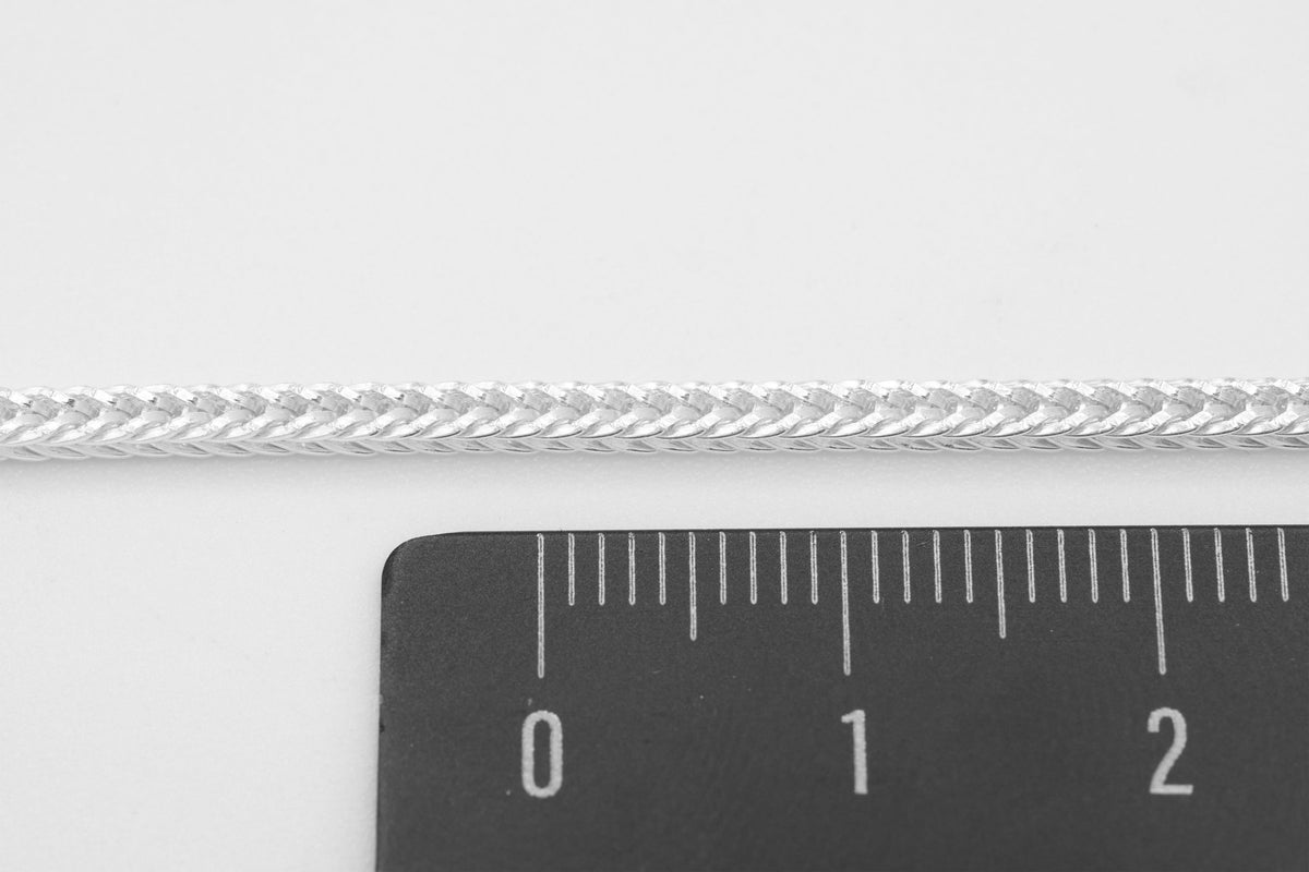 2.2mm Foxtail Fancy Chain, 925 Sterling Silver, Wholesale, Pay Per Foot, Jewelry Making Chain - HarperCrown