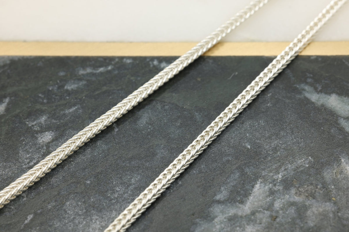 2.2mm Foxtail Fancy Chain, 925 Sterling Silver, Wholesale, Pay Per Foot, Jewelry Making Chain - HarperCrown