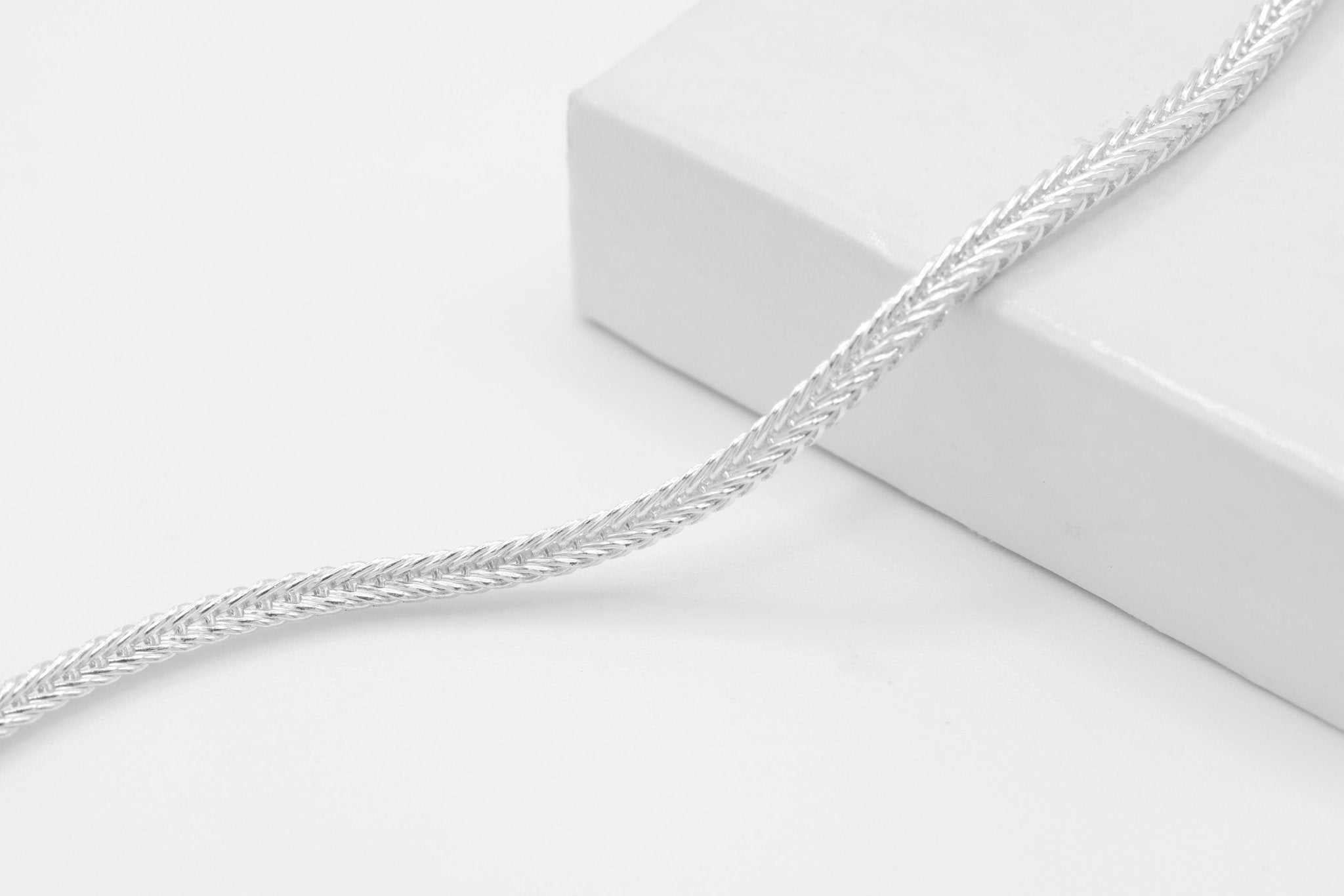 2.2mm Foxtail Fancy Chain, 925 Sterling Silver, Wholesale, Pay Per Foot, Jewelry Making Chain - HarperCrown