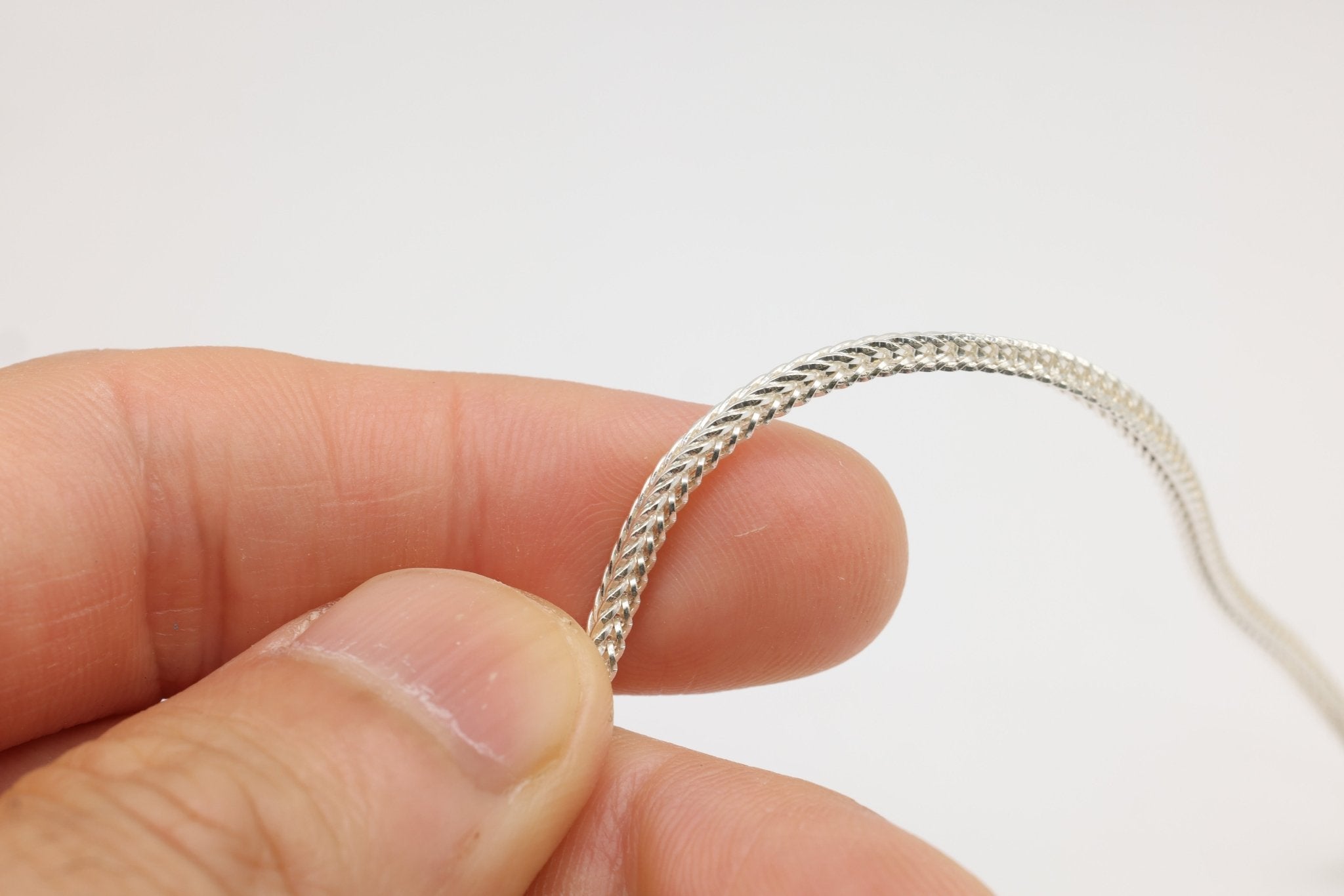 2.2mm Foxtail Fancy Chain, 925 Sterling Silver, Wholesale, Pay Per Foot, Jewelry Making Chain - HarperCrown