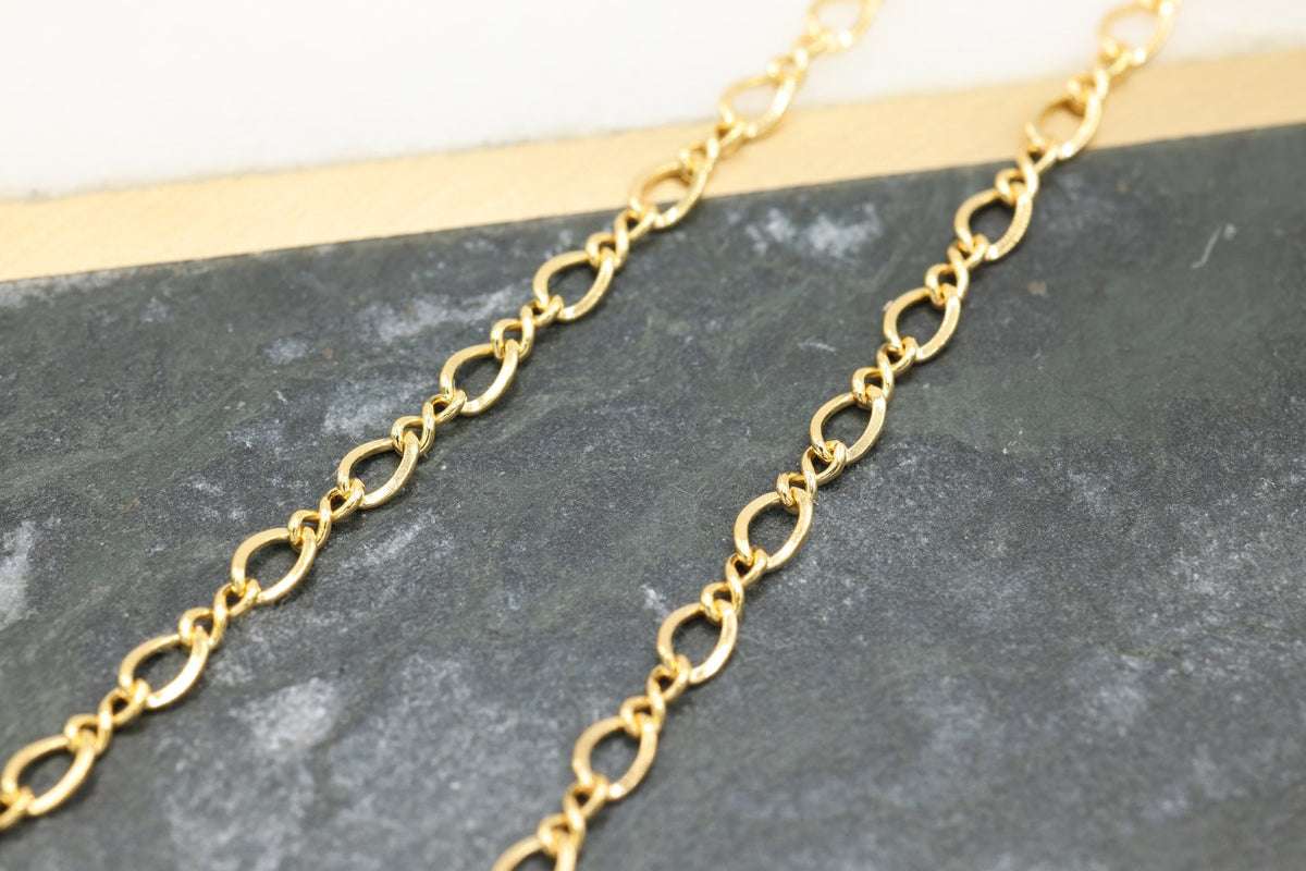 2.4mm Figure Eight Chain, 14/20 Gold-Filled, Wholesale, Pay Per Foot, Jewelry Making Chain - HarperCrown