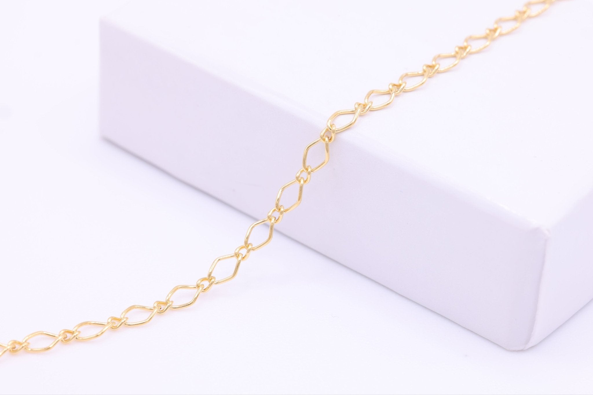 2.5mm Marquis Long & Short Chain, 14/20 Gold - Filled, Wholesale, Pay Per Foot, Jewelry Making Chain - HarperCrown