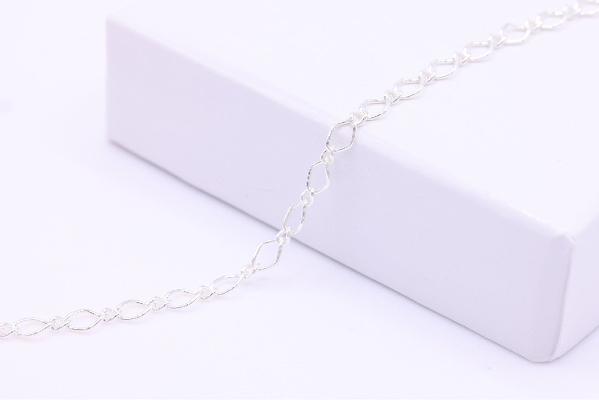 2.5mm Marquis Long & Short Chain, 925 Sterling Silver, Wholesale, Pay Per Foot, Jewelry Making Chain - HarperCrown
