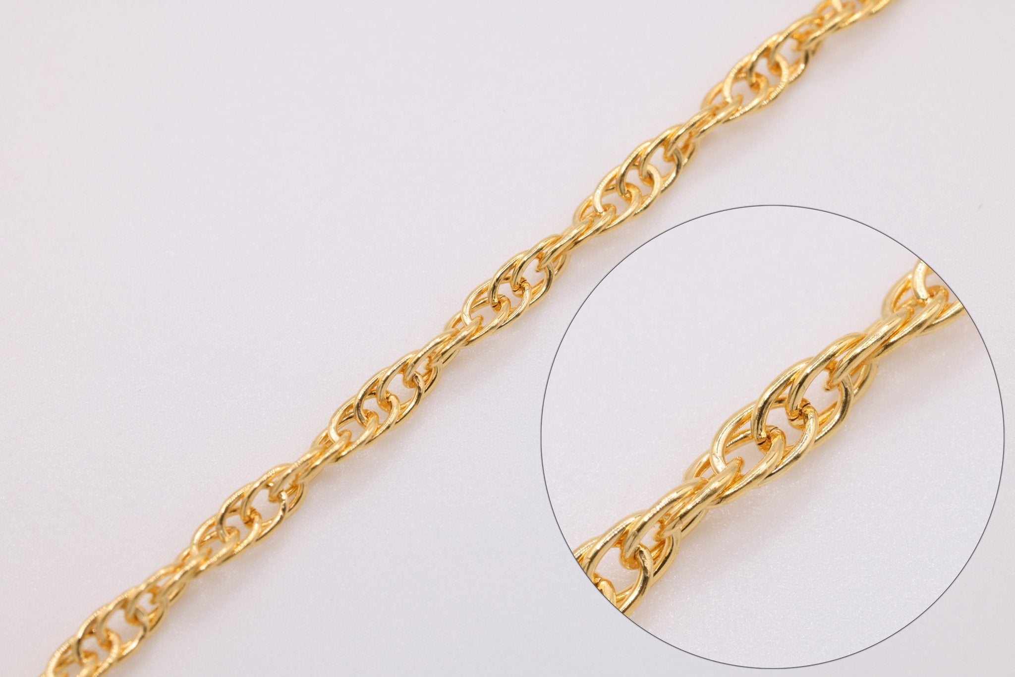 2.5mm Wheat Chain, Gold - Filled, Wholesale Jewelry Making Wheat Chain - HarperCrown