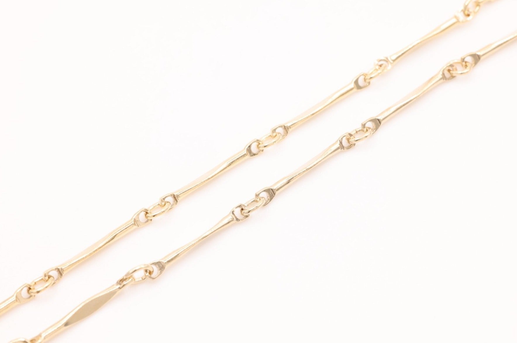 2.5mm x 13mm Marquise Bar Chain, 14K Gold-Filled, Pay Per Foot, Jewelry Making Chain - HarperCrown