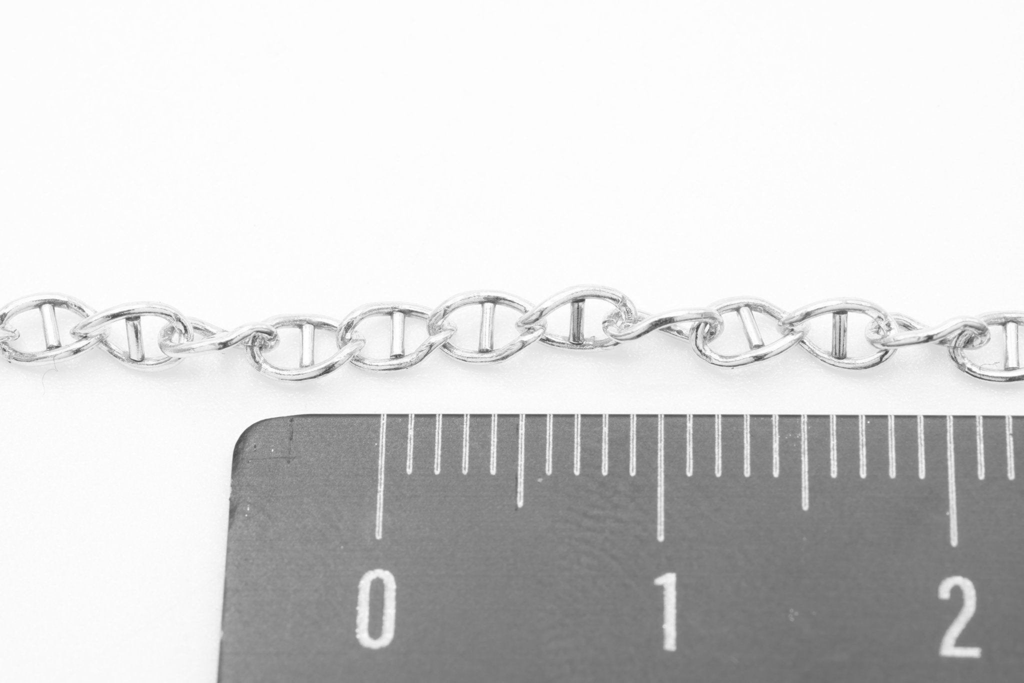 2.5mm x 4.5mm Mariner Anchor Chain, 925 Sterling Silver, Bulk DIY Spool Pay Per Foot Jewelry Making Chain - HarperCrown