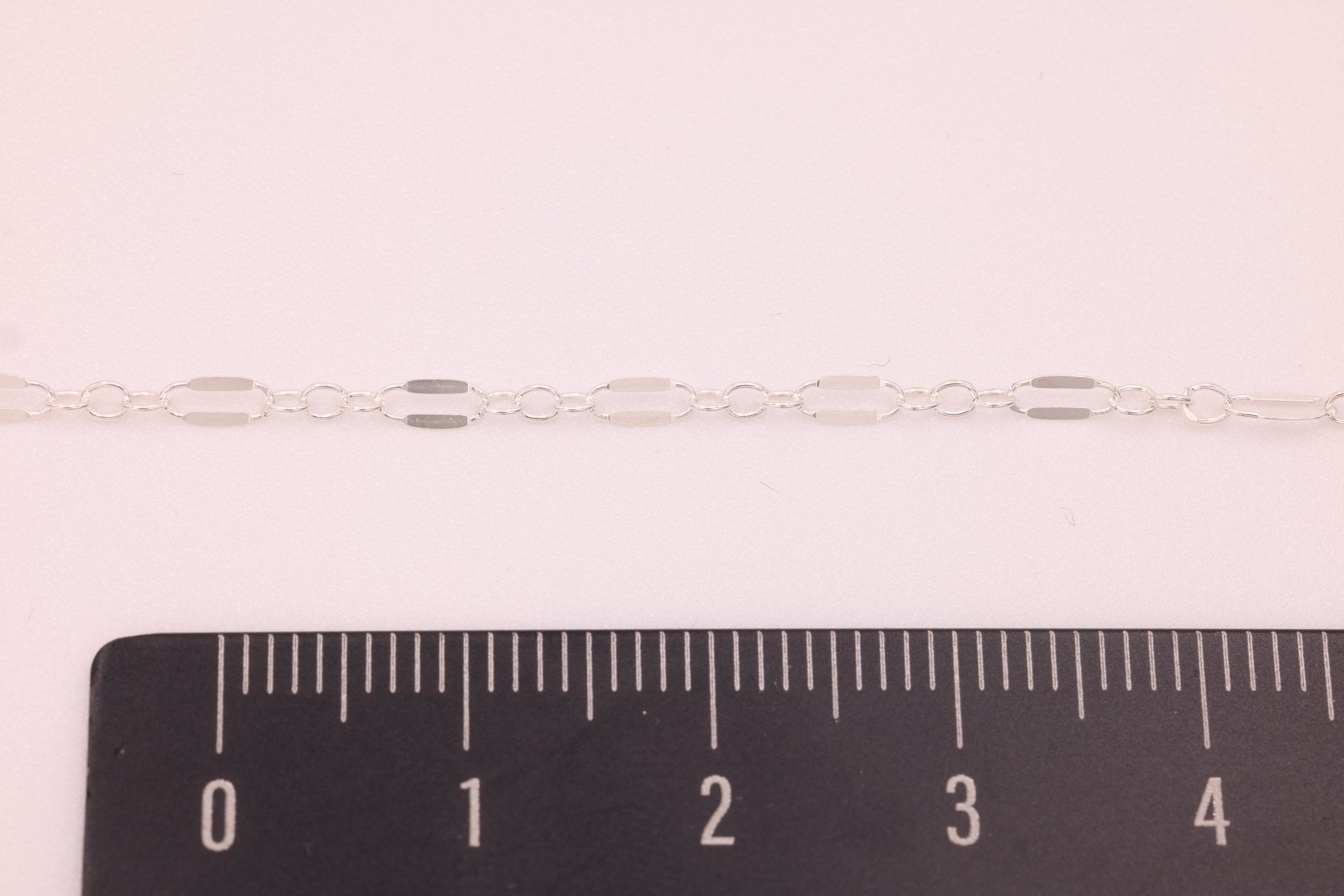 2.5mm x 6mm Long & Short Dapped Sequin Chain, 925 Sterling Silver, Bulk Pay Per Foot Uncut Spools For Jewelers - HarperCrown