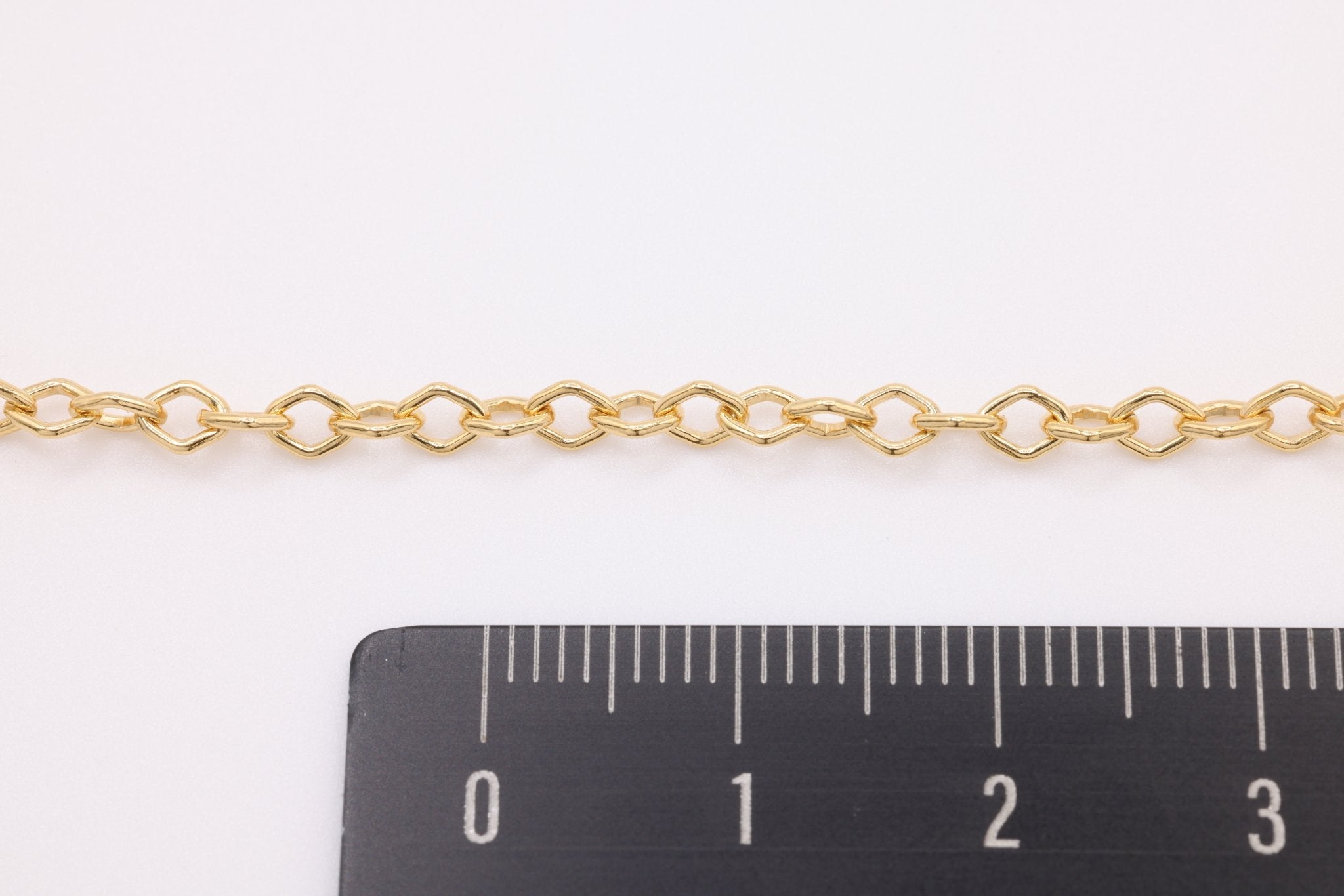 2mm Diamond Cable Chain, Gold - Filled, Bulk DIY Spool Pay Per Foot Jewelry Making Chain - HarperCrown
