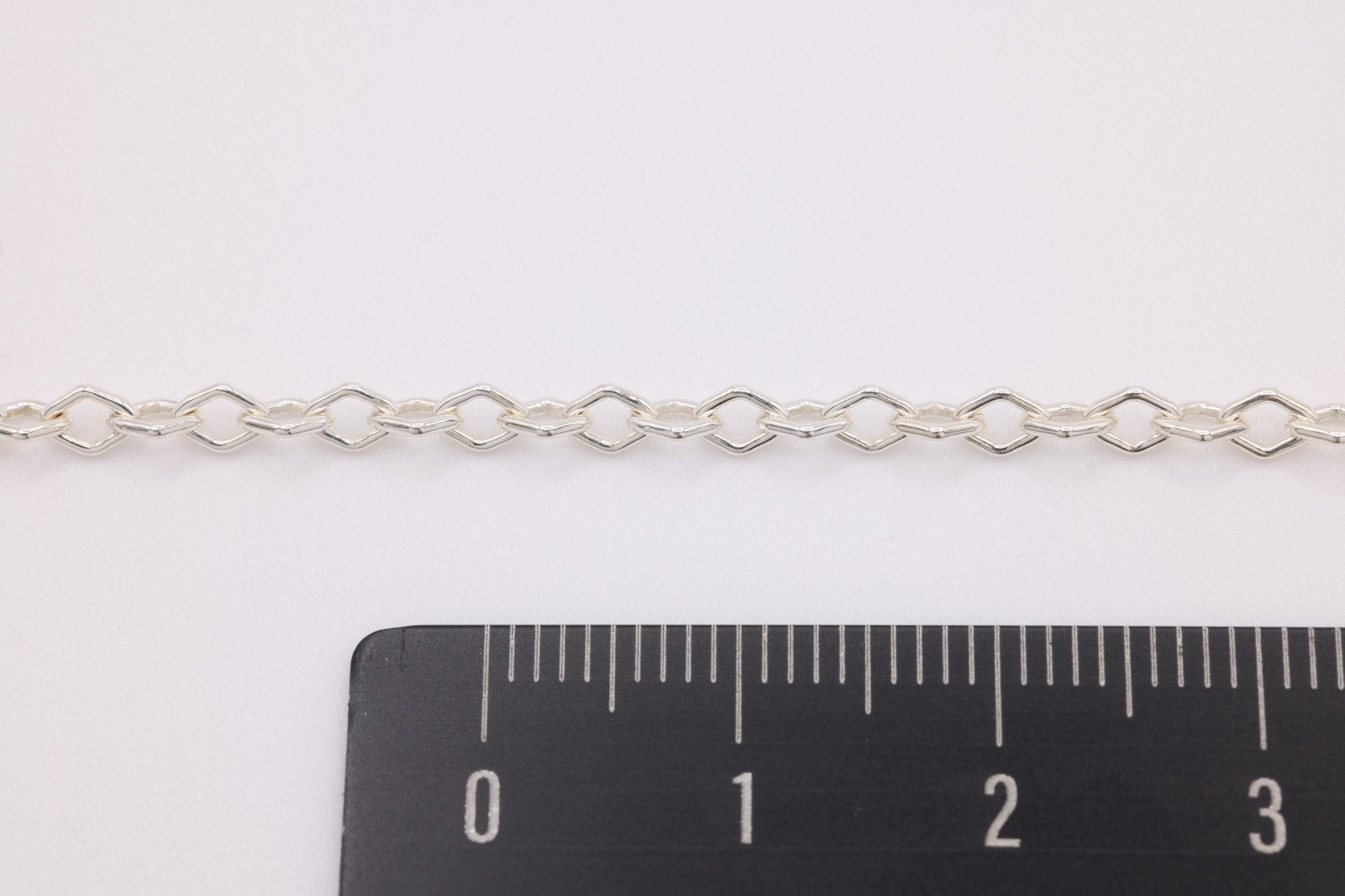 2mm Diamond Cable Chain, Sterling Silver, Bulk DIY Spool Pay Per Foot Jewelry Making Chain - HarperCrown