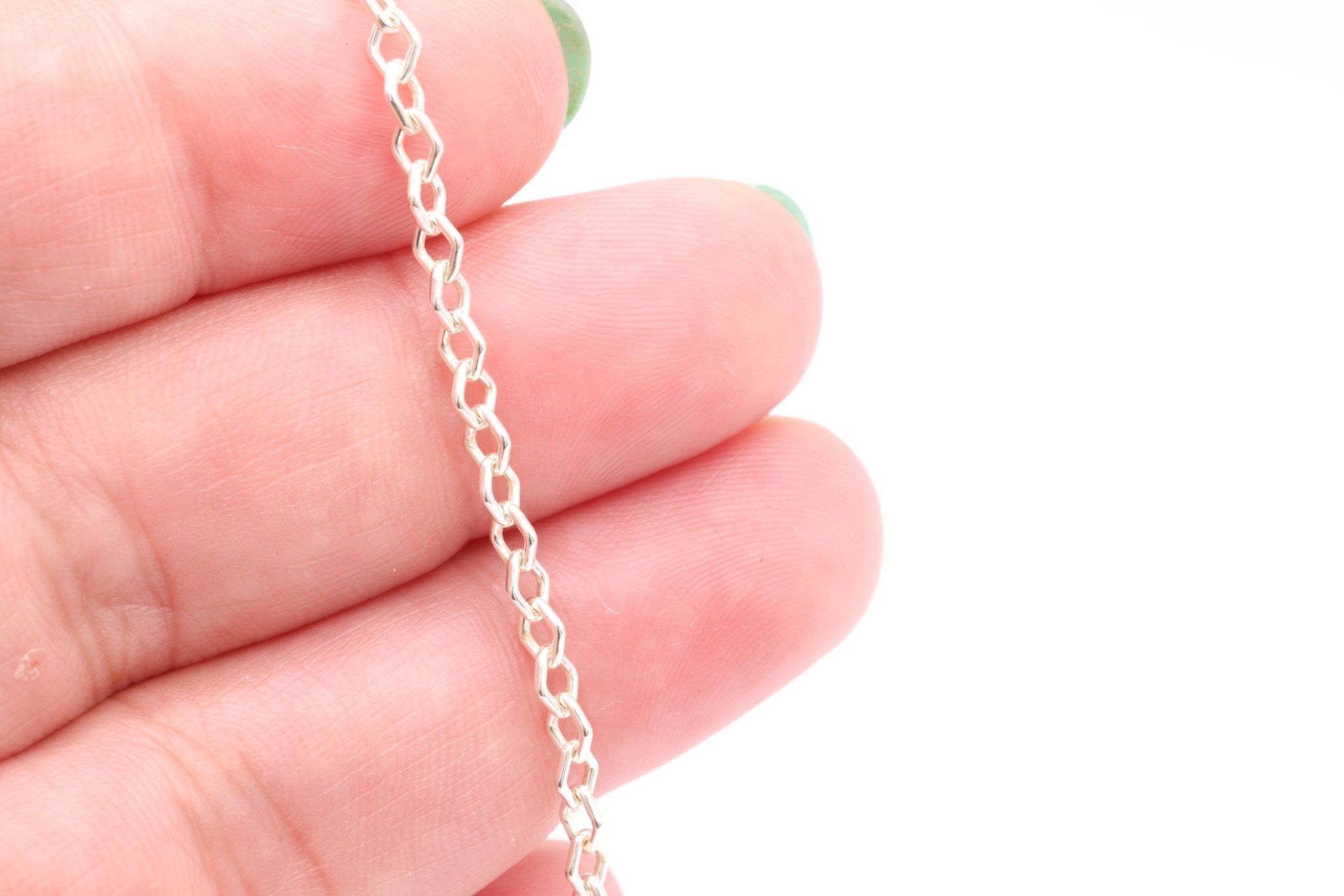 2mm Diamond Cable Chain, Sterling Silver, Bulk DIY Spool Pay Per Foot Jewelry Making Chain - HarperCrown