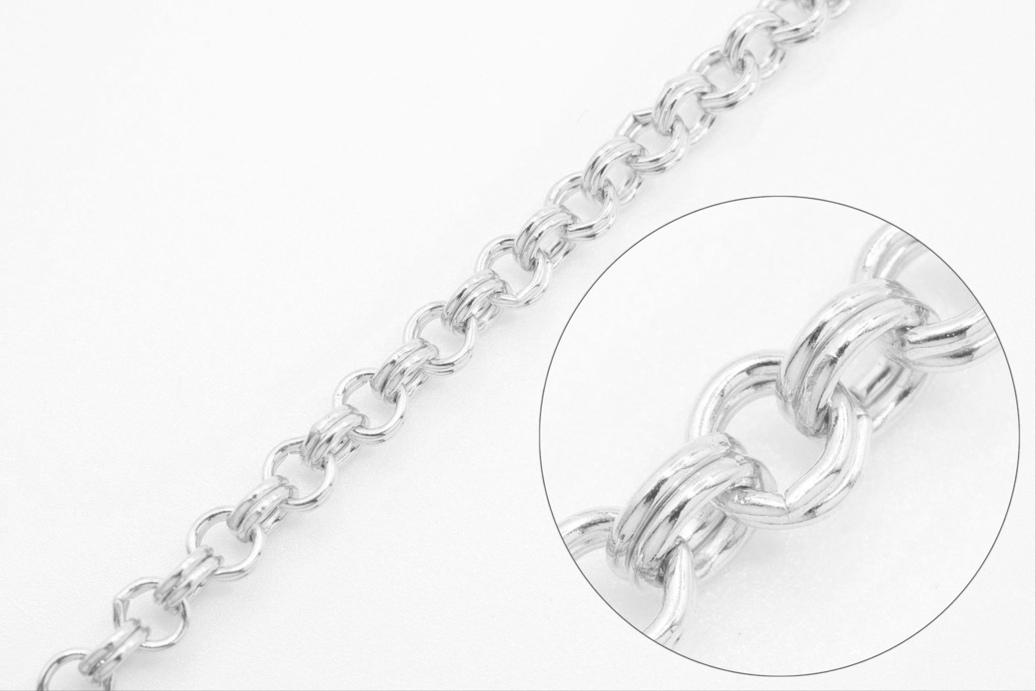 2mm Double Cable Chain, 925 Sterling Silver, Bulk DIY Spool Pay Per Foot Jewelry Making Chain - HarperCrown