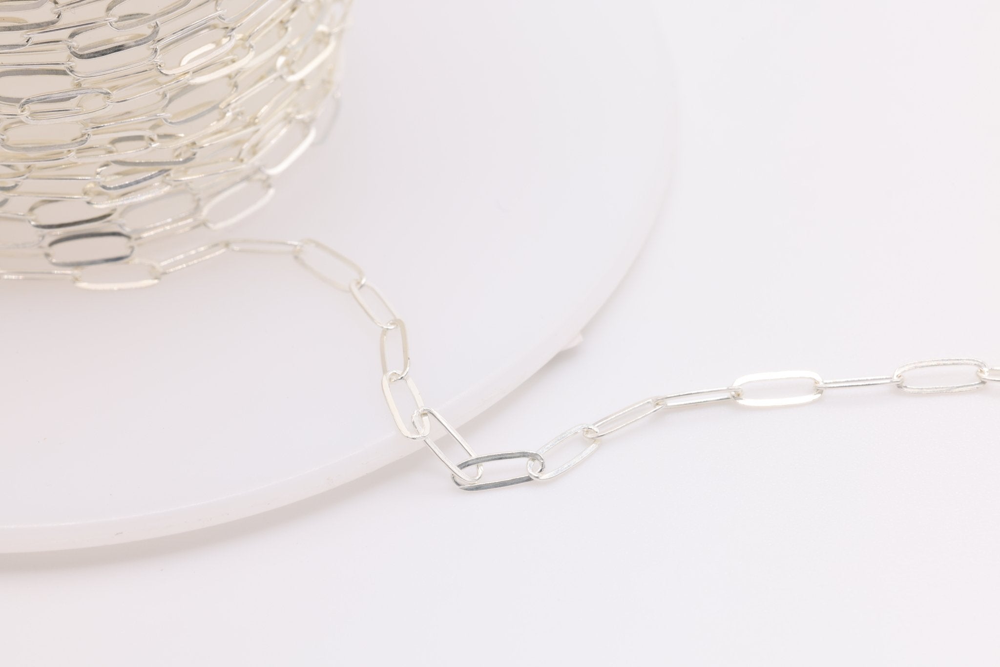 2mm Drawn Flat Cable Chain, Gold-Filled or Sterling Silver, Footage Rectangle Chain Link Paperclip Chain Wholesale - HarperCrown