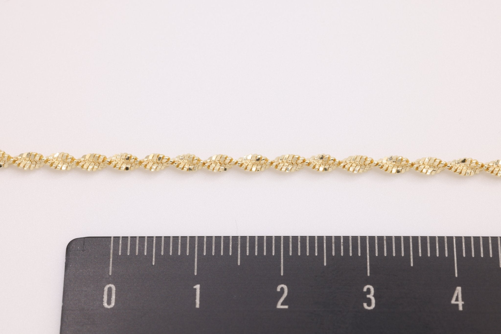 2mm Twisted Herringbone Finished Necklace Chain, Gold - Plated over Sterling Silver with Lobster Clasps, Layering Necklace Bulk Jewelry - HarperCrown