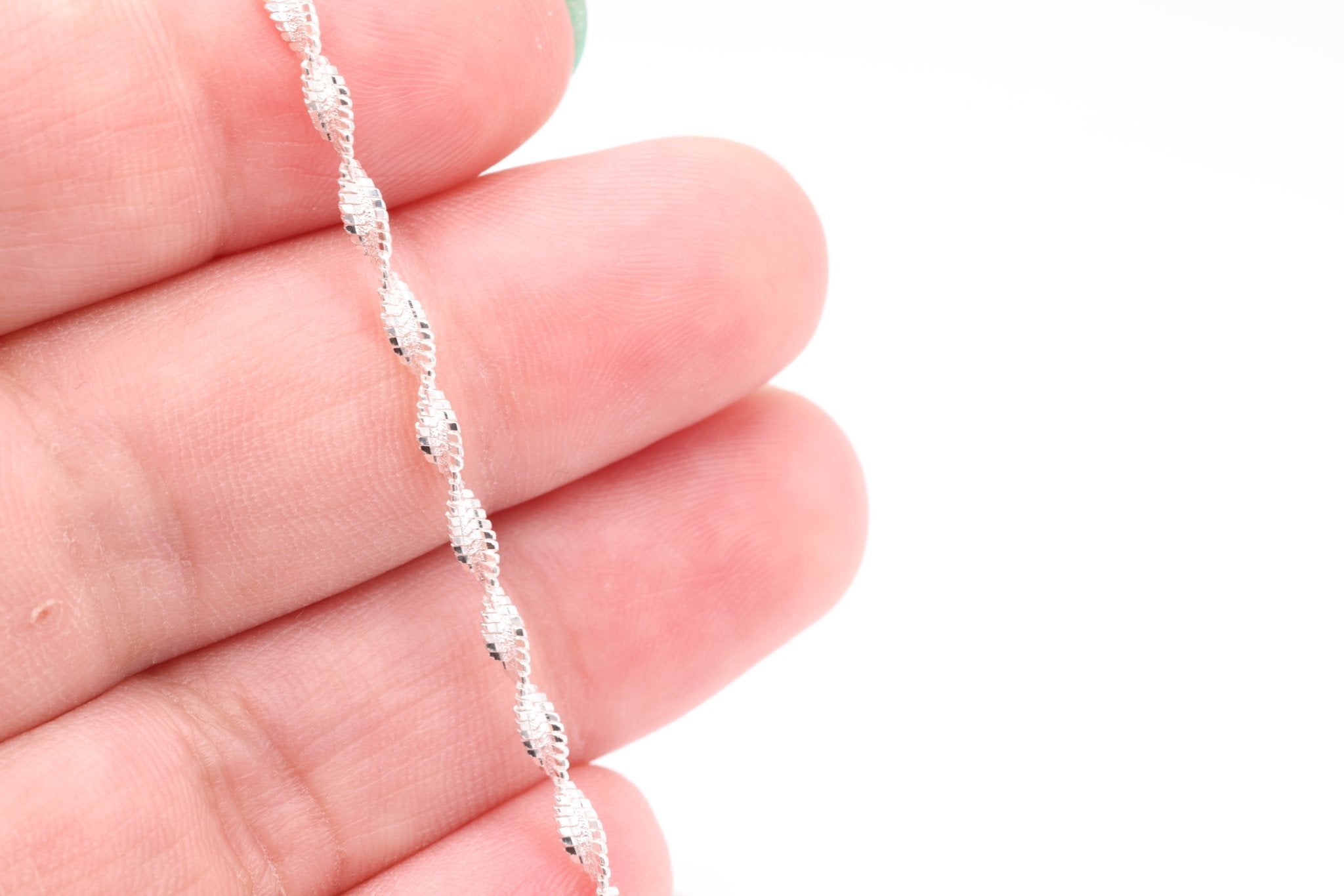 2mm Twisted Herringbone Finished Necklace Chain, Sterling Silver with Lobster Clasps, Layering Necklace Bulk Jewelry - HarperCrown