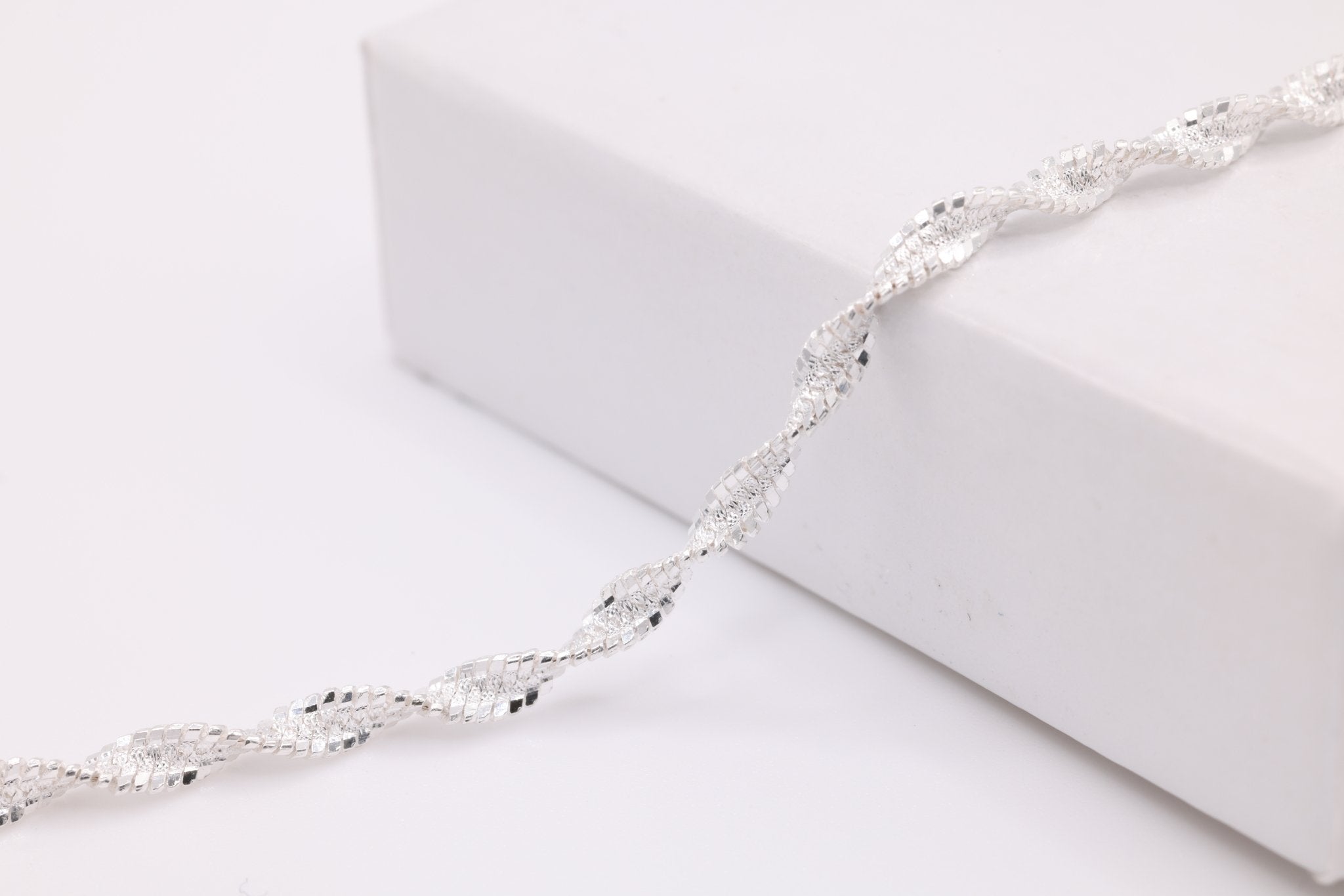 2mm Twisted Herringbone Finished Necklace Chain, Sterling Silver with Lobster Clasps, Layering Necklace Bulk Jewelry - HarperCrown