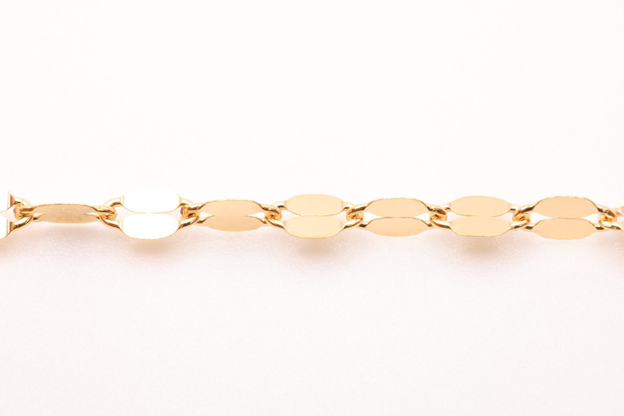 2mm x 2.5mm Dapped Chain, Gold - Filled, Bulk Spool Pay Per Foot Jewelry Making Chain - HarperCrown