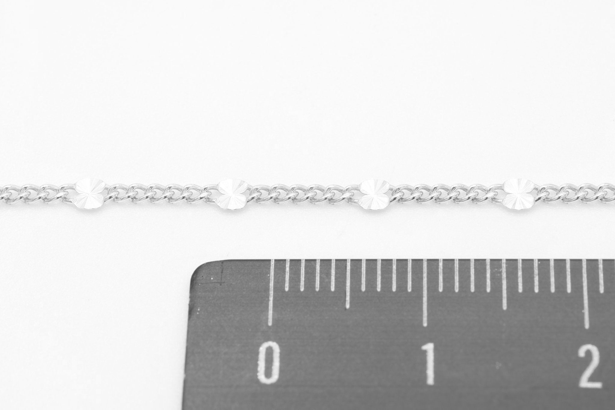 2mm x 2.5mm Starburst Chain, 925 Sterling Silver, Wholesale, Diamond Cut, Bulk Spool Pay Per Foot Jewelry Making - HarperCrown
