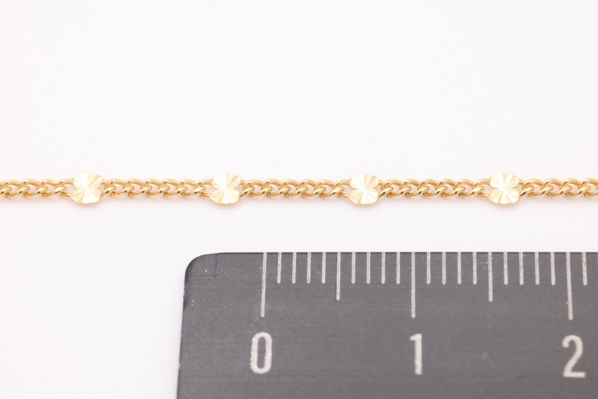 2mm x 2.5mm Starburst Chain, Gold - Filled, Diamond Cut, Bulk Spool Pay Per Foot Jewelry Making Chain - HarperCrown