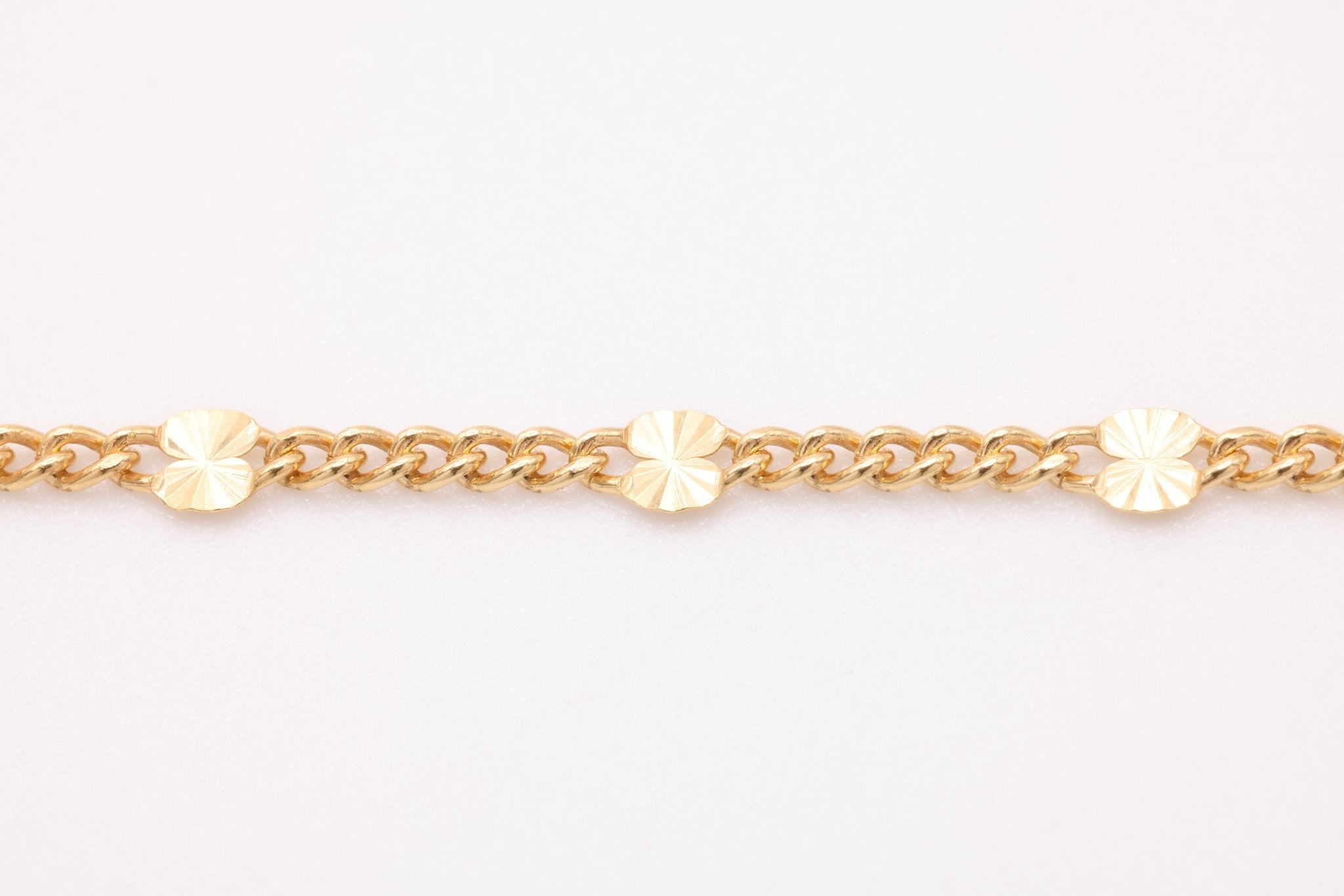 2mm x 2.5mm Starburst Chain, Gold - Filled, Diamond Cut, Bulk Spool Pay Per Foot Jewelry Making Chain - HarperCrown