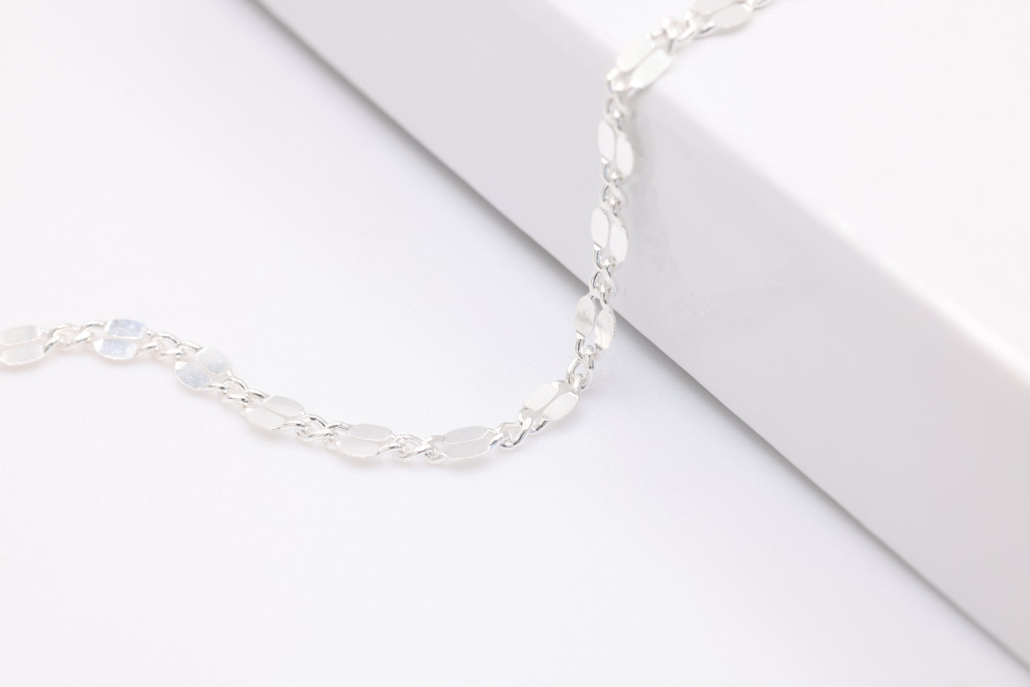2mm x 2mm Dapped Link Chain, 925 Sterling Silver, Spool or Footage Chain - HarperCrown