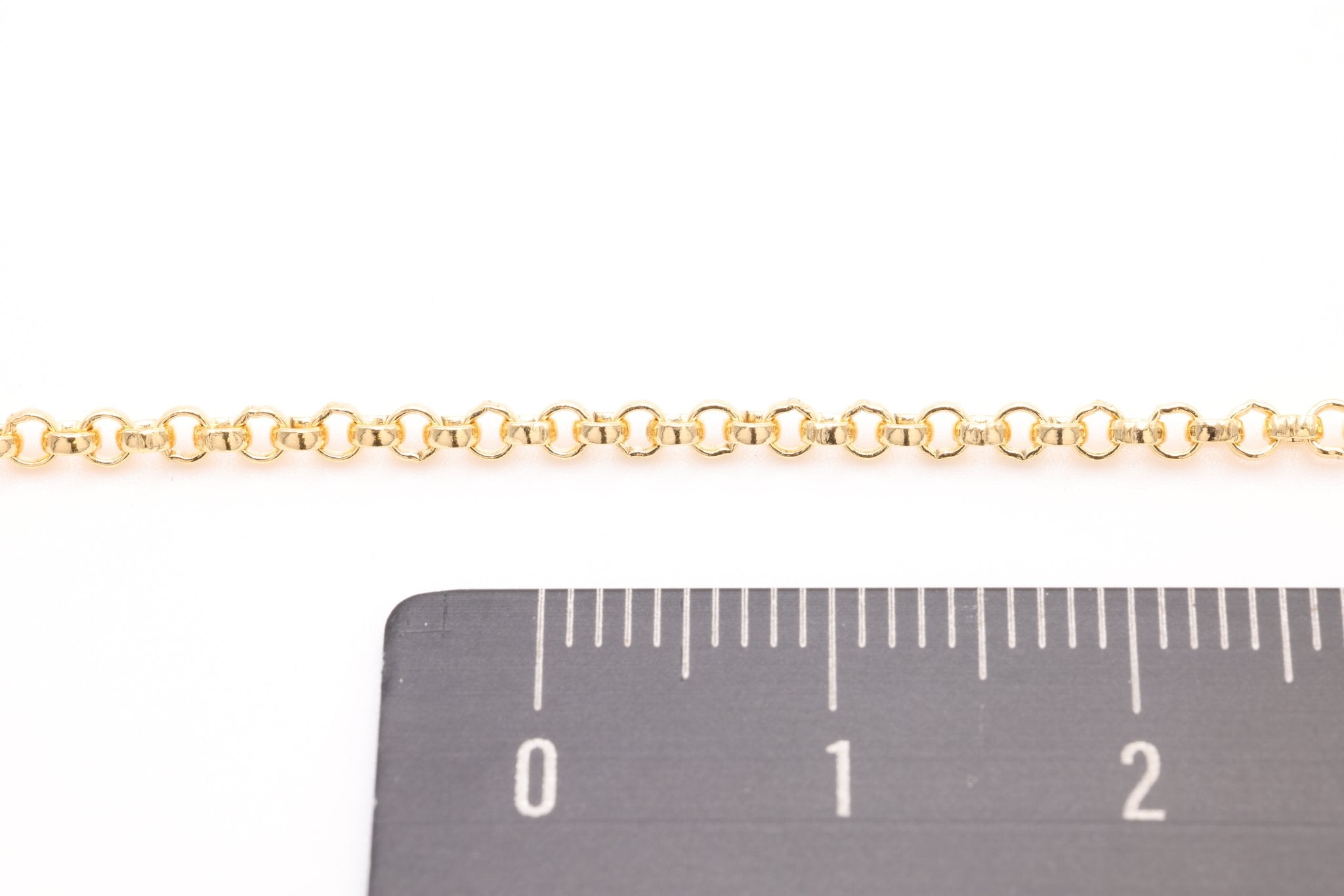 2mm x 2mm Rolo Chain, Gold - Filled, Bulk DIY Spool Pay Per Foot Jewelry Making Chain - HarperCrown