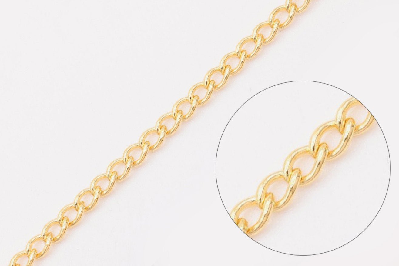 Jewelry Chain Wholesale Curb Chain 24K Gold Filled Chunky Curb