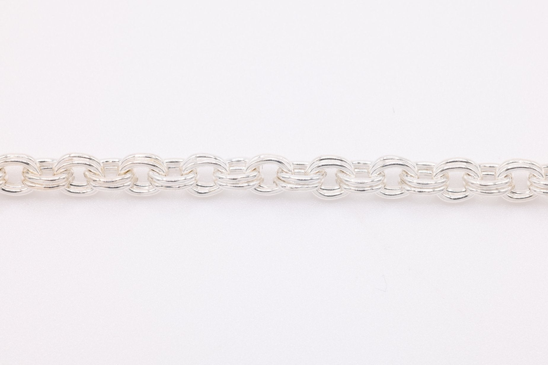 2mm x 3mm Double Cable Chain, Sterling Silver, Bulk DIY Spool Pay Per Foot Jewelry Making Chain - HarperCrown