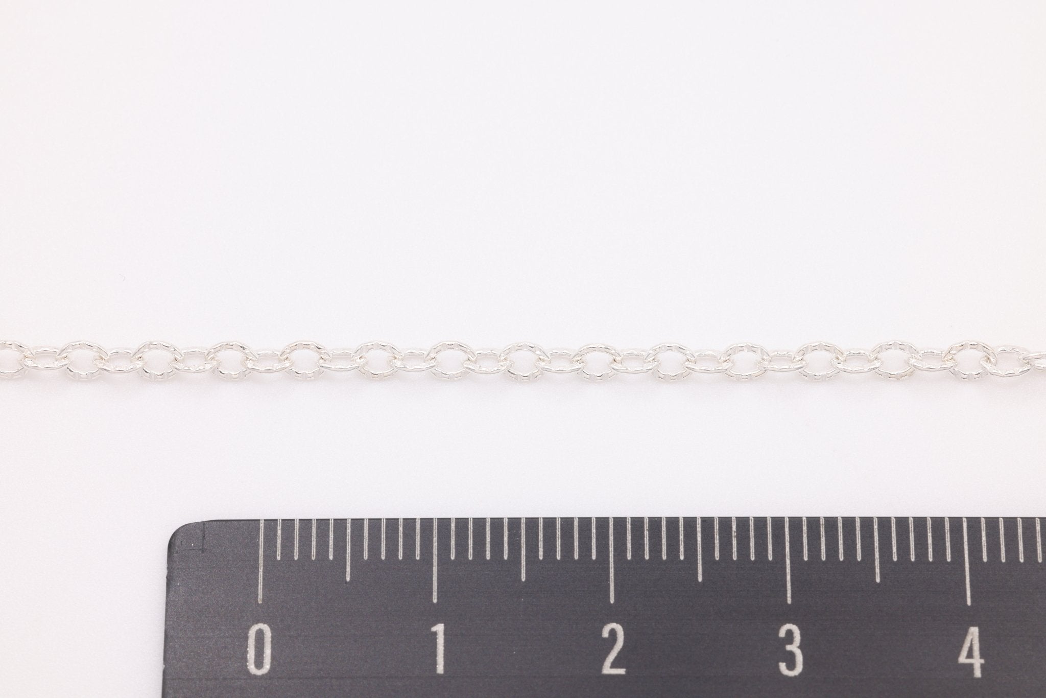 2mm x 3mm Textured Cable Chain, Sterling Silver, Bulk DIY Spool Pay Per Foot Jewelry Making Chain - HarperCrown