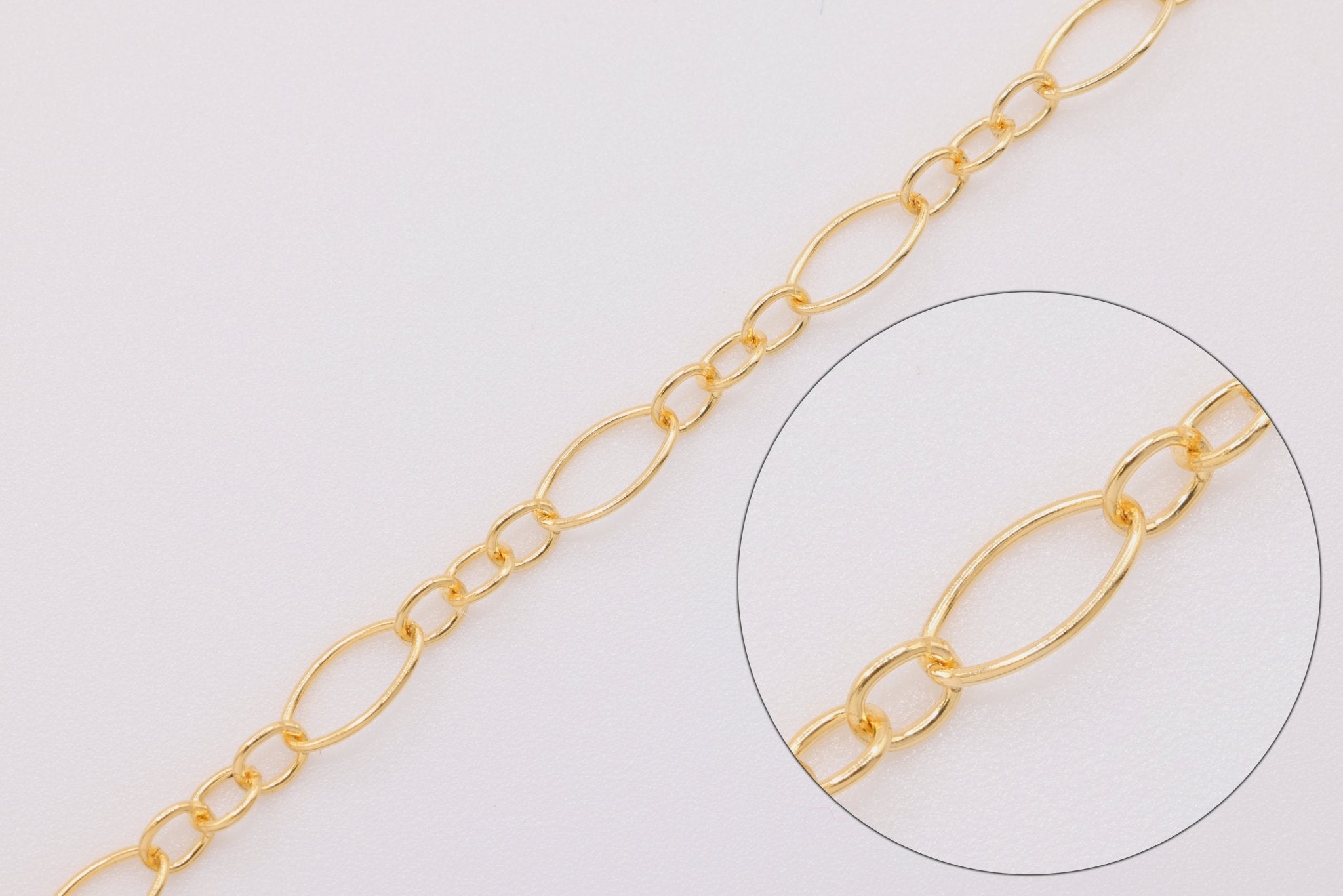2mm x 4mm Long & Short Oval Chain, 14/20 Gold - Filled - HarperCrown
