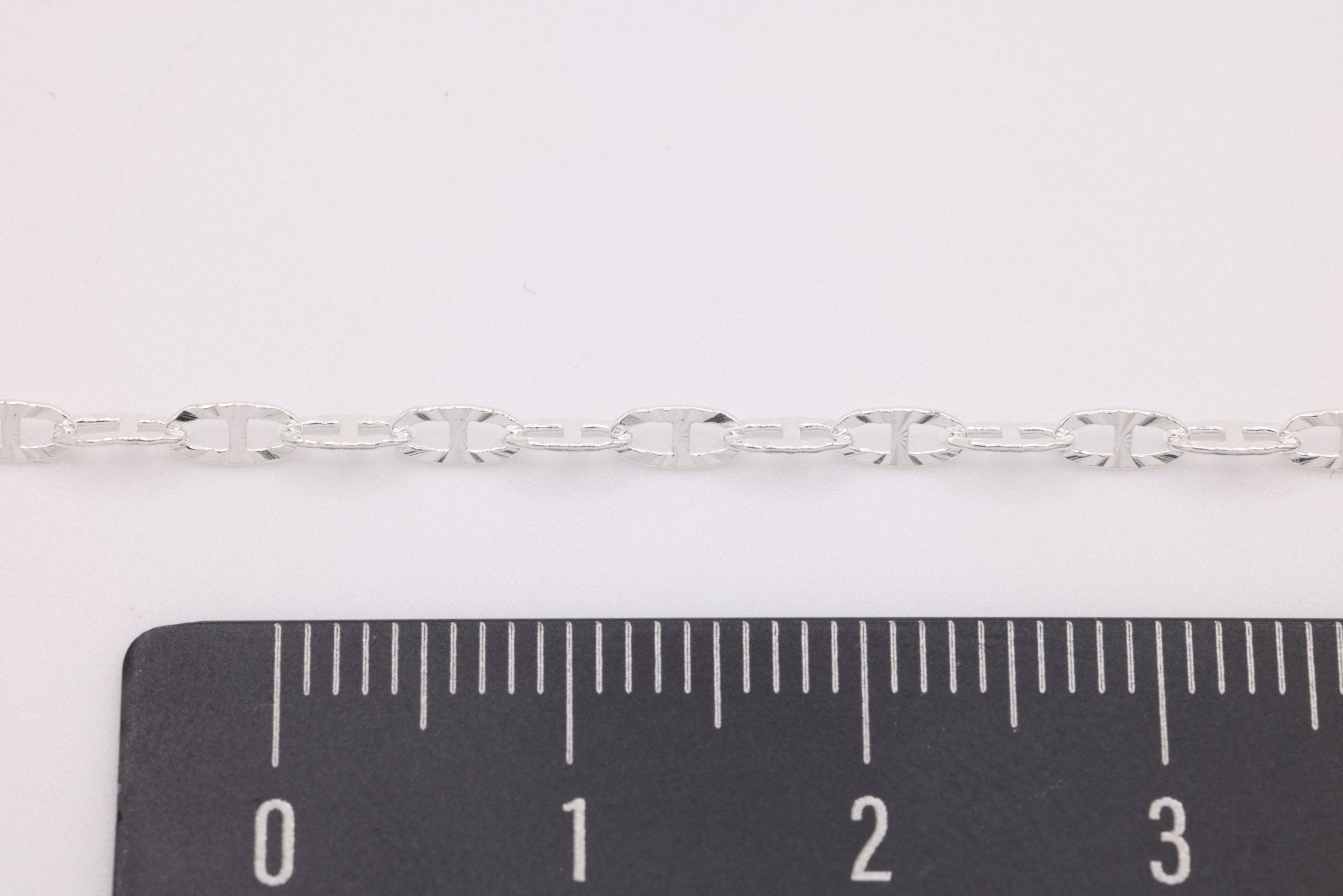 2mm x 4mm Mariner Anchor Starburst Chain, 925 Sterling Silver - HarperCrown