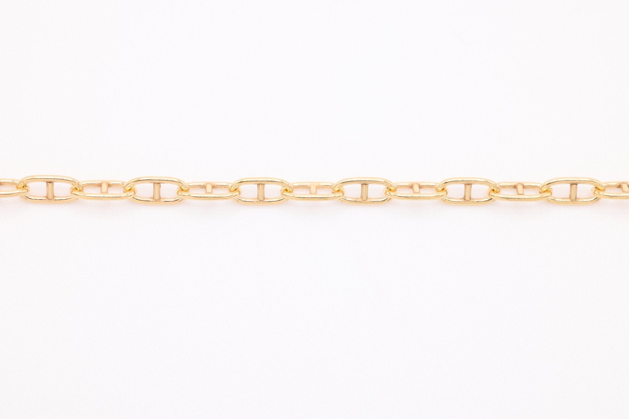 2mm x 4mm Mariner Chain, 14K Gold - Filled, Bulk DIY Spool Pay Per Foot Jewelry Making Chain - HarperCrown