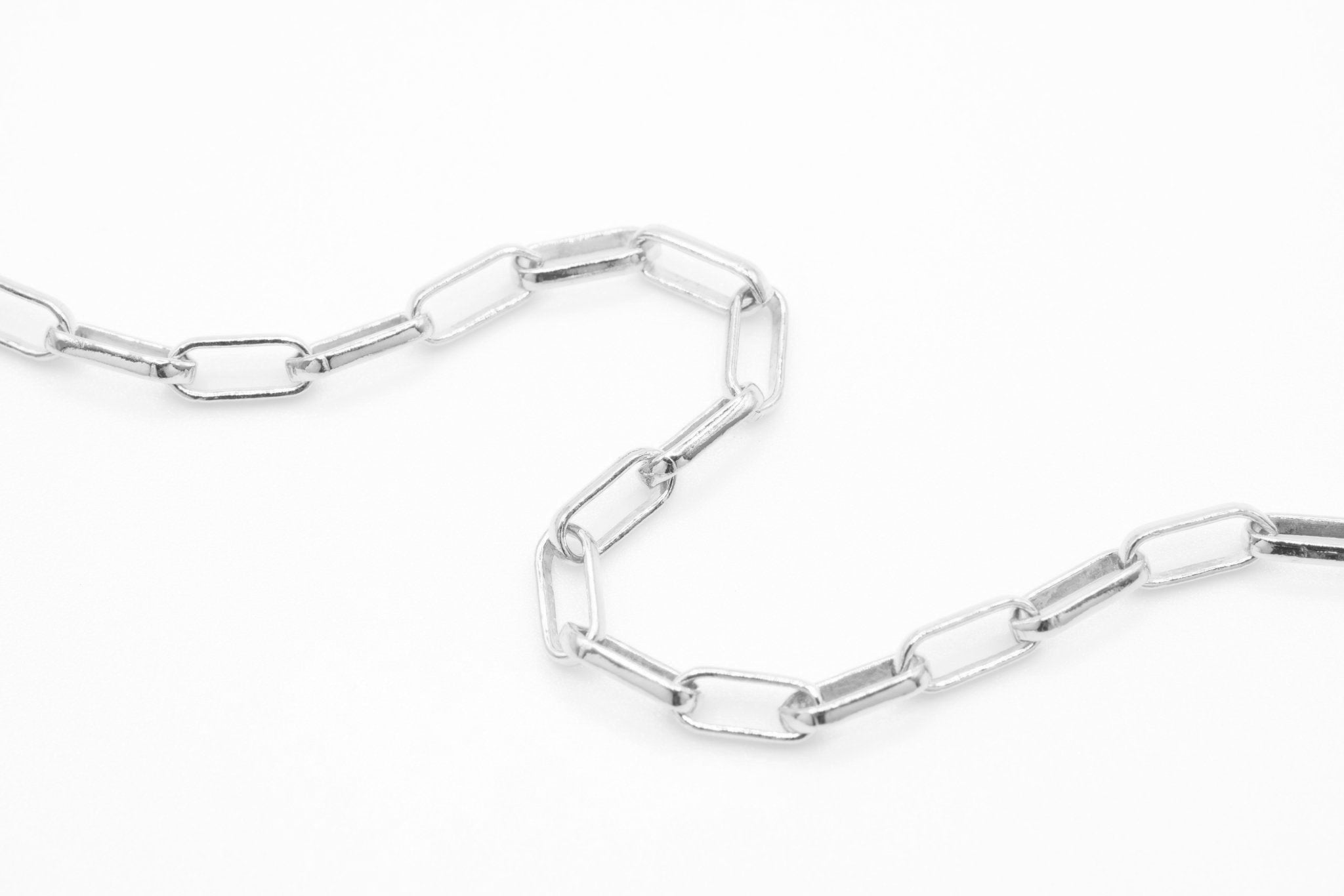 2mm x 5mm Elongated Rolo Chain, 925 Sterling Silver, Pay Per Inch, Jewelry Making Chain - HarperCrown