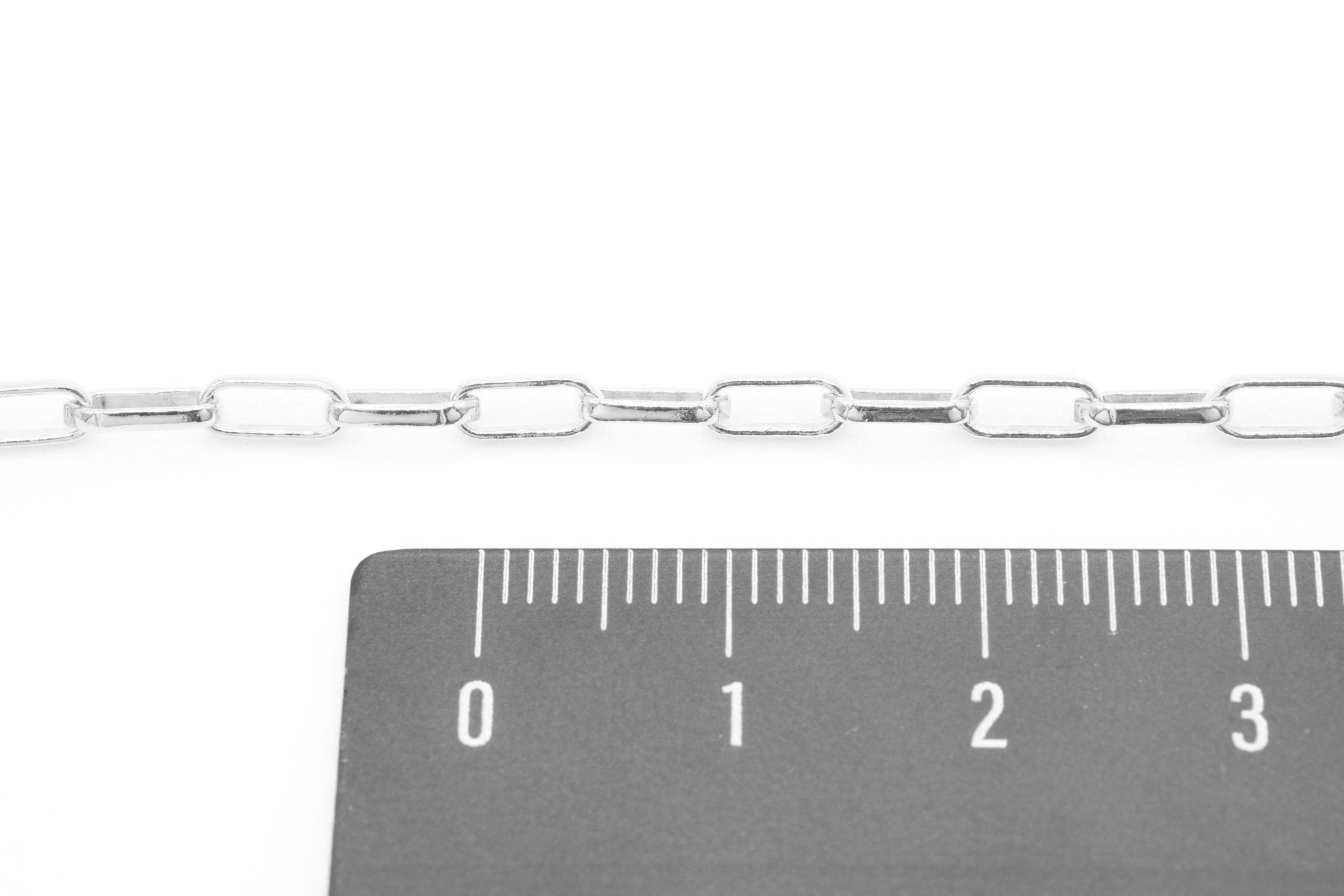 2mm x 5mm Elongated Rolo Chain, 925 Sterling Silver, Pay Per Inch, Jewelry Making Chain - HarperCrown
