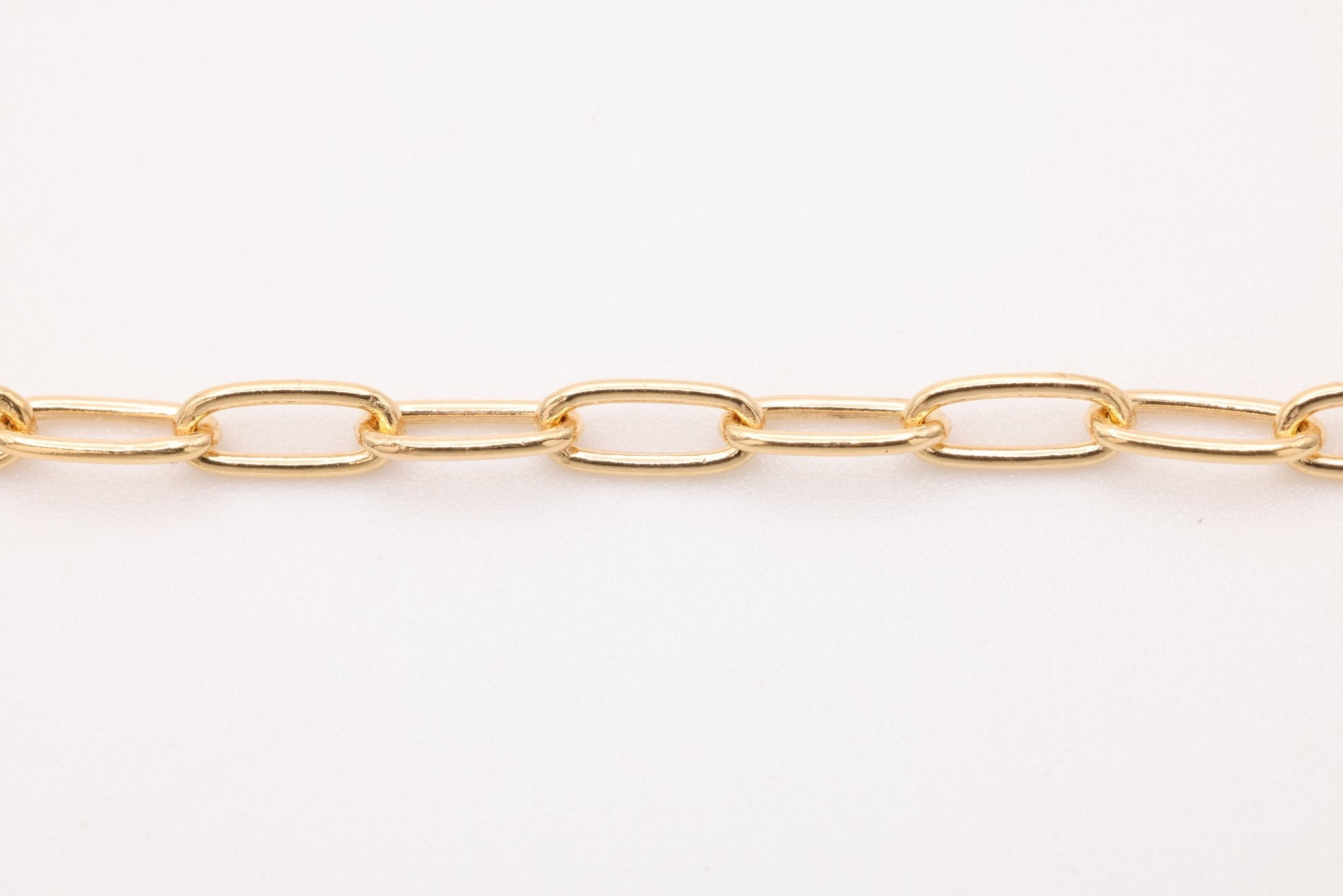 2mm x 5mm Paperclip Chain, Gold - Filled, Bulk DIY Spool Pay Per Foot Jewelry Making Chain - HarperCrown