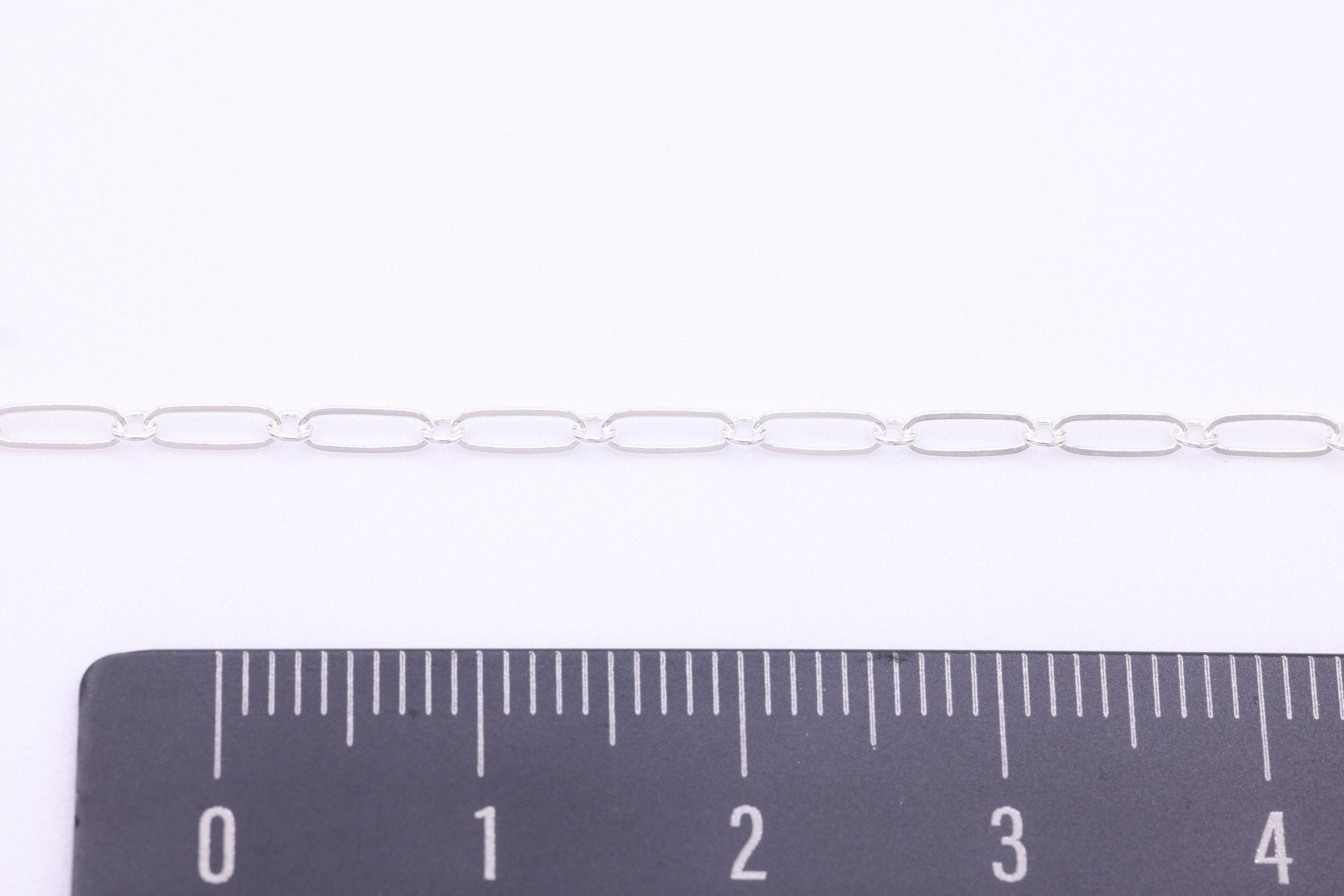 2mm x 5mm Paperclip Long & Short Chain, 925 Sterling Silver, Wholesale, Pay Per Foot, Jewelry Making Chain - HarperCrown
