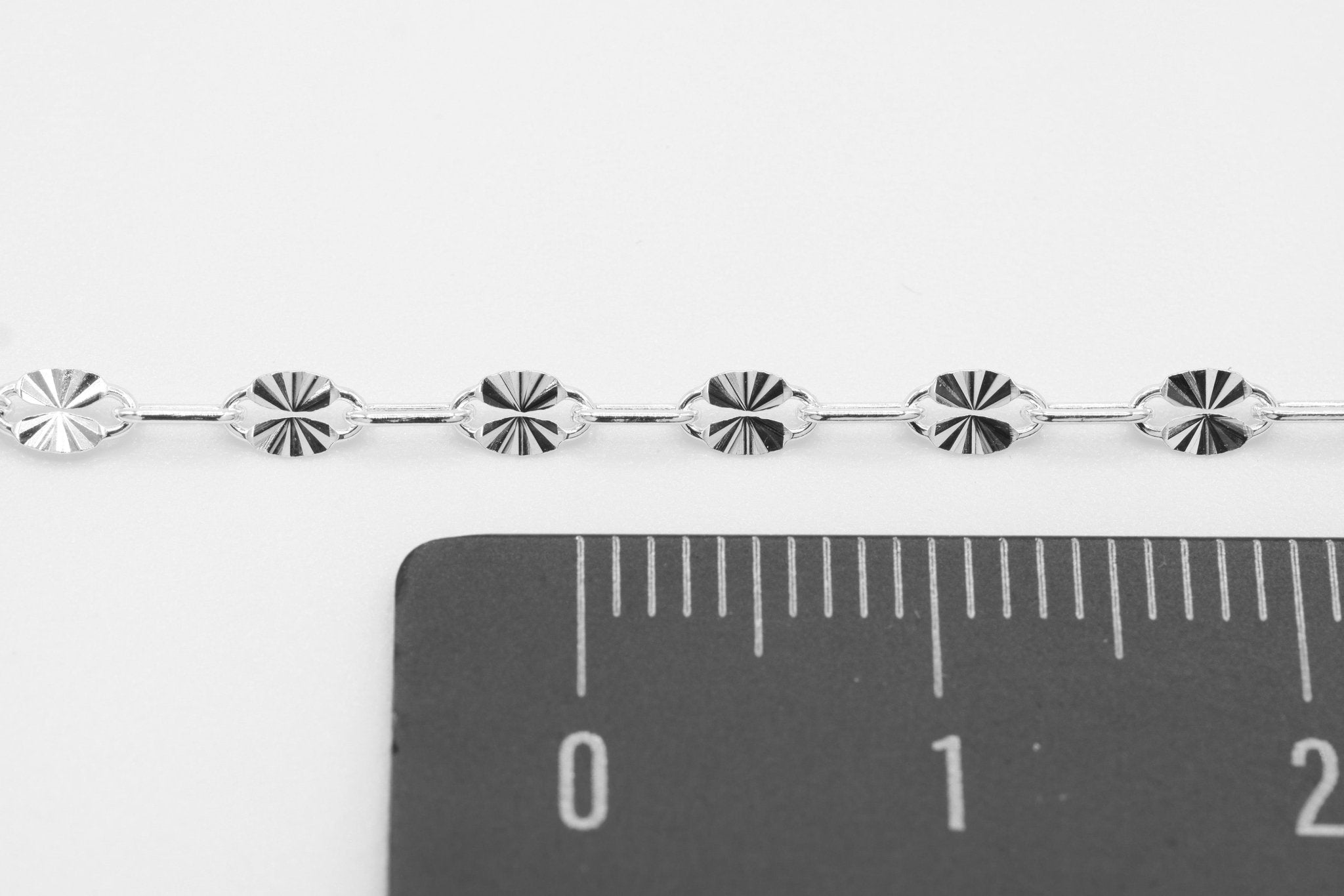 2mm x 6mm Starburst Chain, 925 Sterling Silver, Wholesale, Pay Per Foot, Jewelry Making Chain - HarperCrown