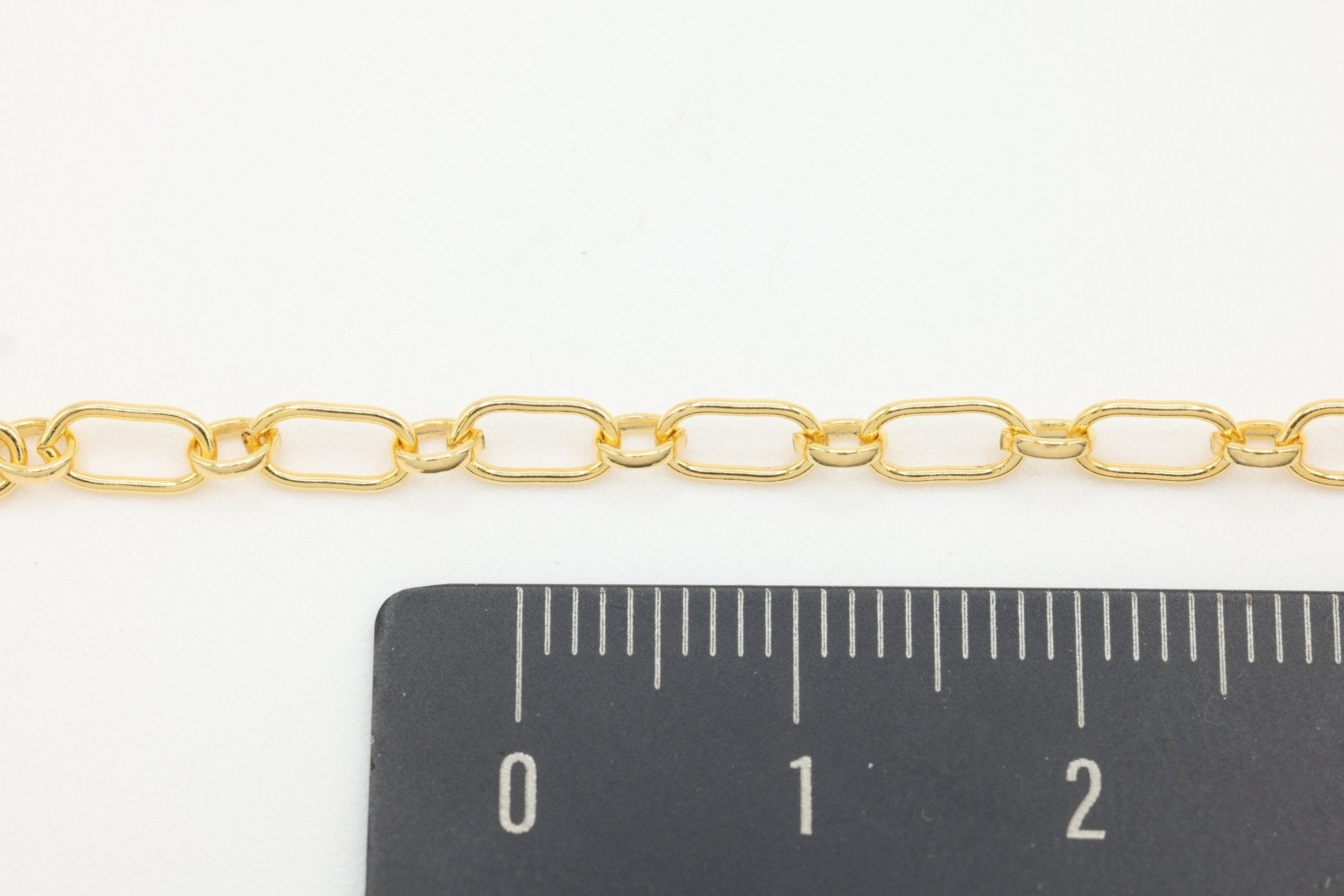3.3mm x 6mm Long & Short Chain, 14/20 Gold - Filled, Wholesale, Pay Per Foot, Jewelry Making Chain - HarperCrown