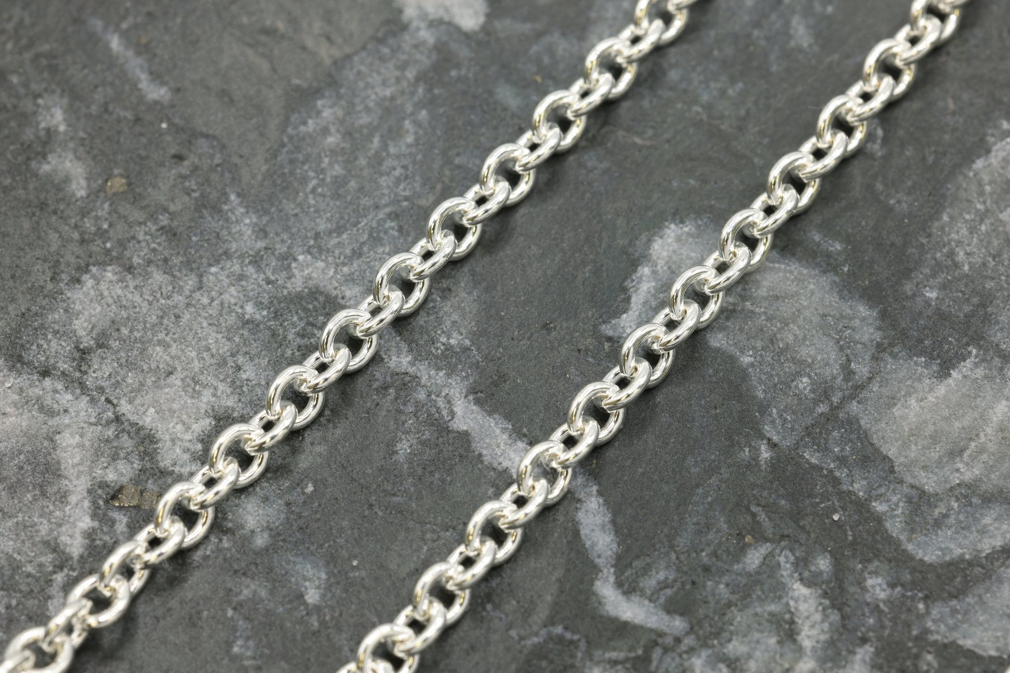 3.5mm Cable Chain, 925 Sterling Silver, Wholesale, Pay Per Foot, Jewelry Making Chain - HarperCrown