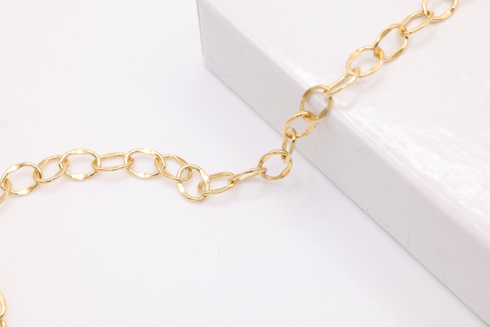 3.5mm Dapped Cable Chain, 14/20 Gold - Filled or 925 Sterling Silver, Bulk Pay Per Foot Uncut Spools For Jewelers - HarperCrown