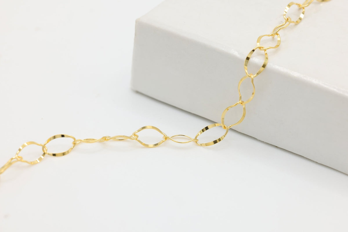 3.5mm Oval Frill Cable Chain, 14/20 Gold-Filled, Wholesale, Pay Per Foot, Jewelry Making Chain - HarperCrown