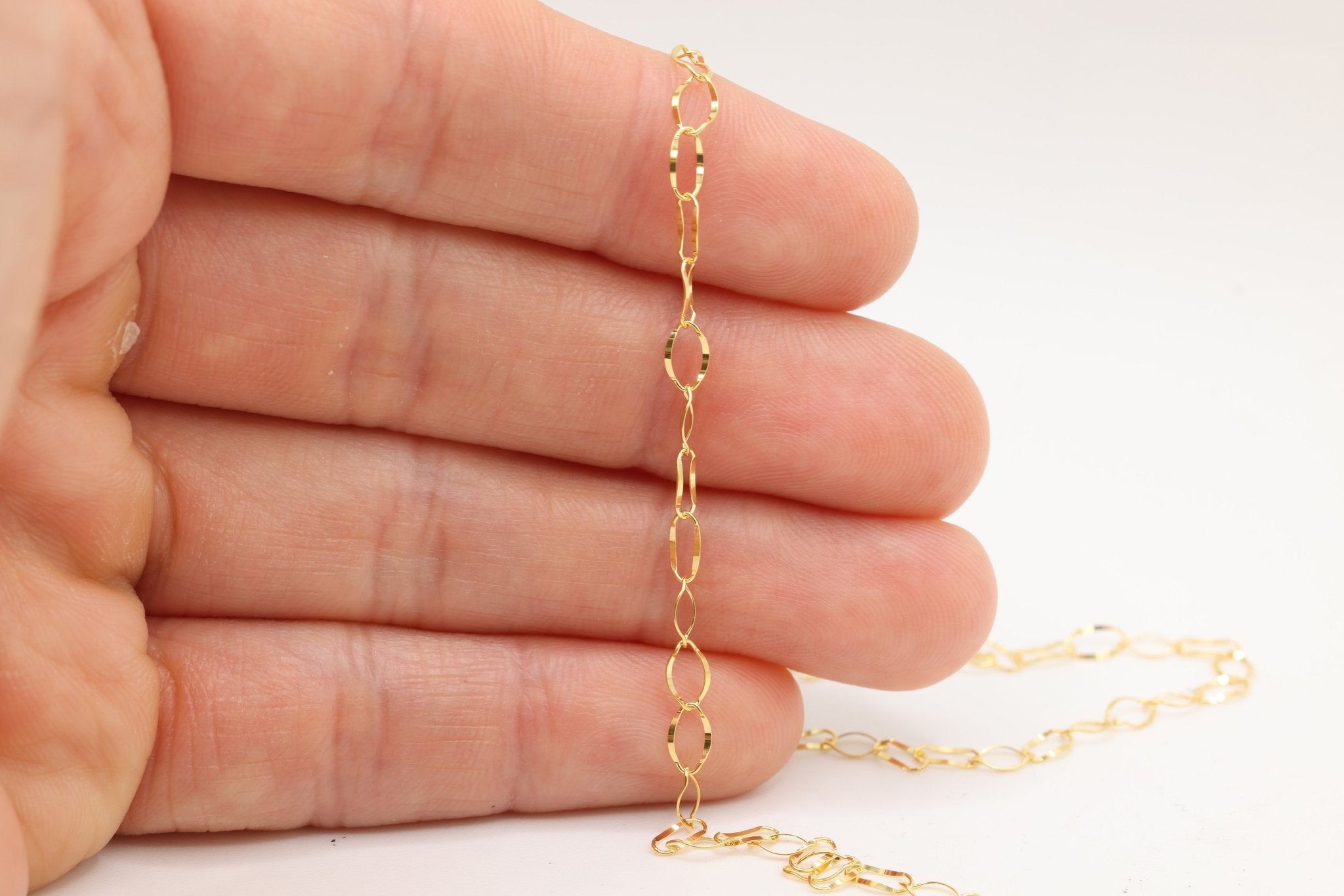 3.5mm Oval Frill Cable Chain, 14/20 Gold-Filled, Wholesale, Pay Per Foot, Jewelry Making Chain - HarperCrown