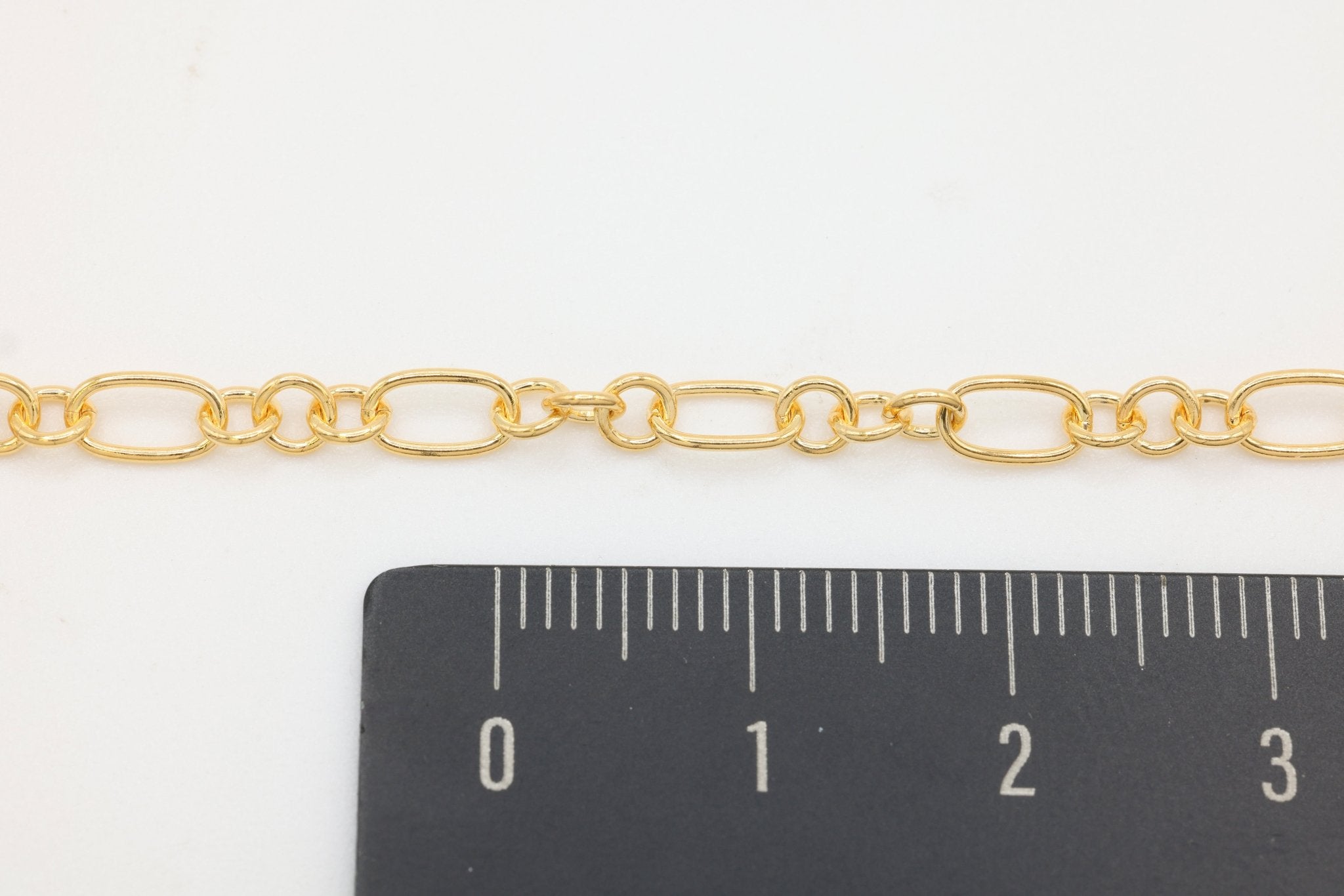 3.5mm x 6mm 3 Long & 1 Short Chain, 14/20 Gold - Filled, Wholesale, Pay Per Foot, Jewelry Making Chain - HarperCrown