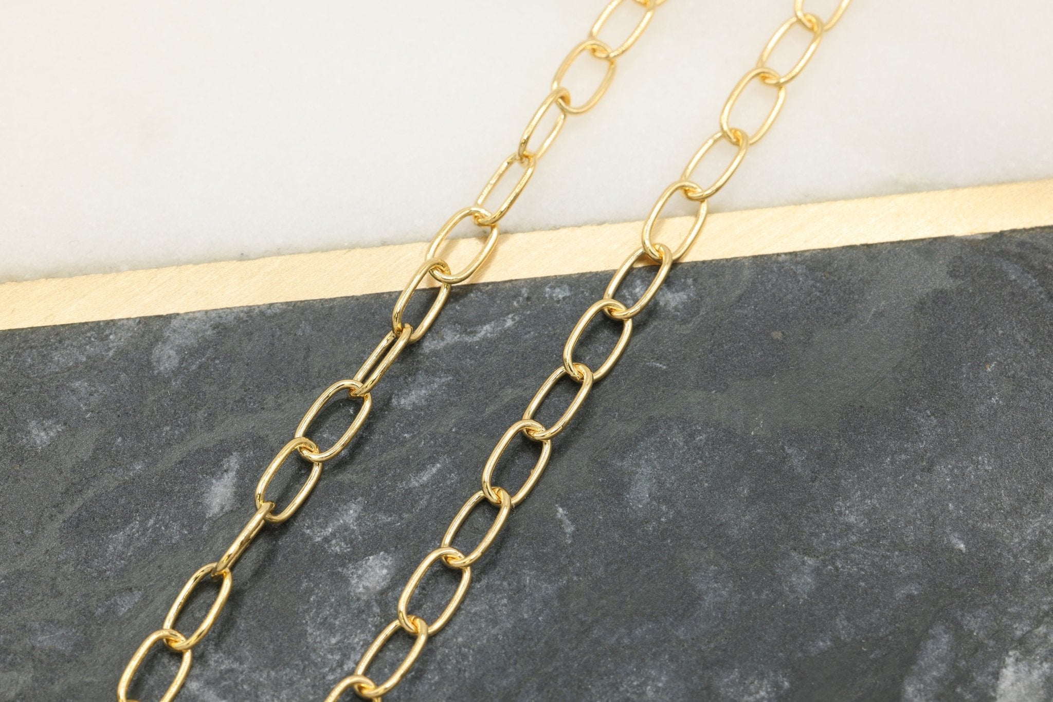 3.5mm x 6mm Oval Cable Chain, 14/20 Gold - Filled, Wholesale, Pay Per Foot, Jewelry Making Chain - HarperCrown