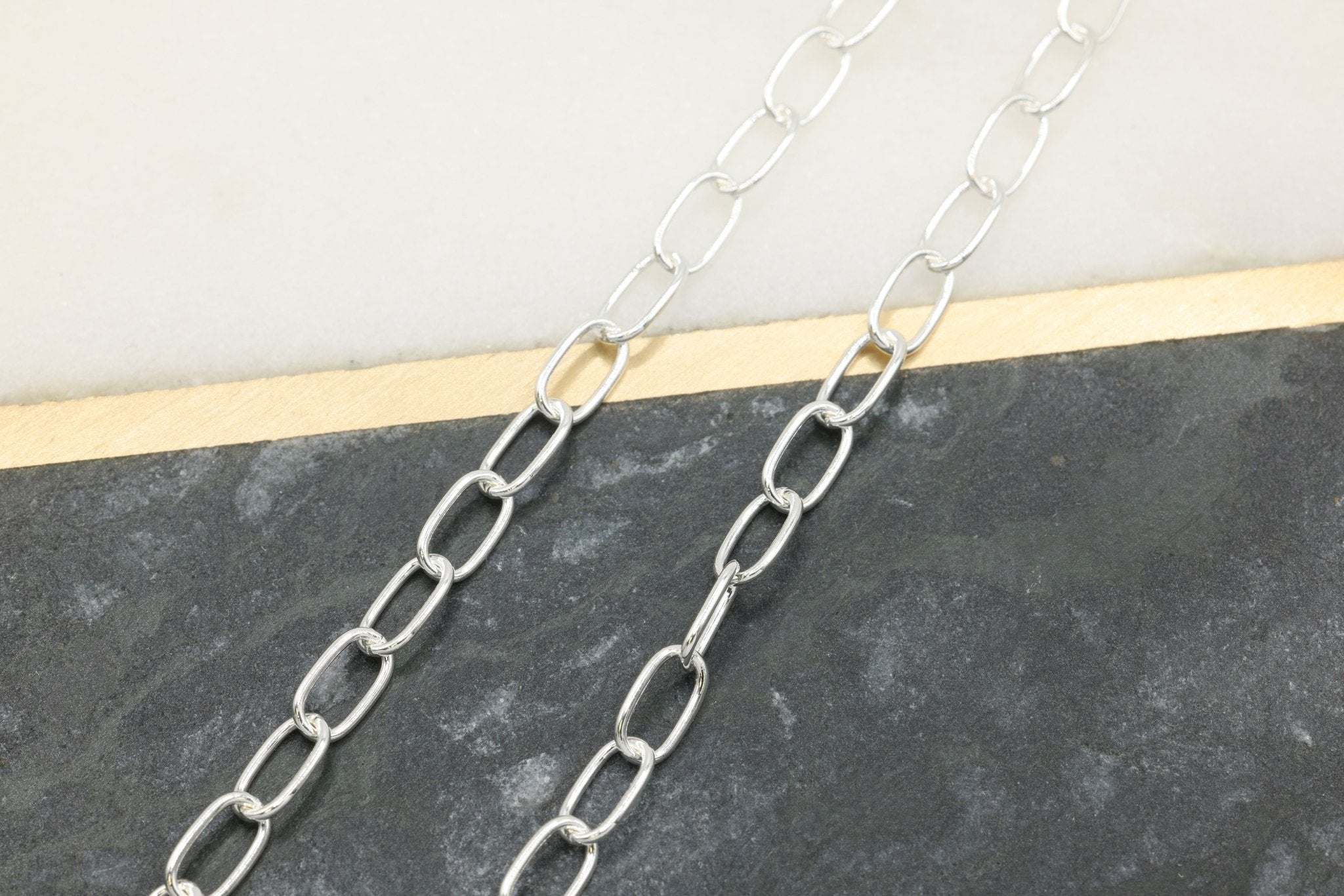 3.5mm x 6mm Oval Cable Chain, 925 Sterling Silver, Wholesale, Pay Per Foot, Jewelry Making Chain - HarperCrown