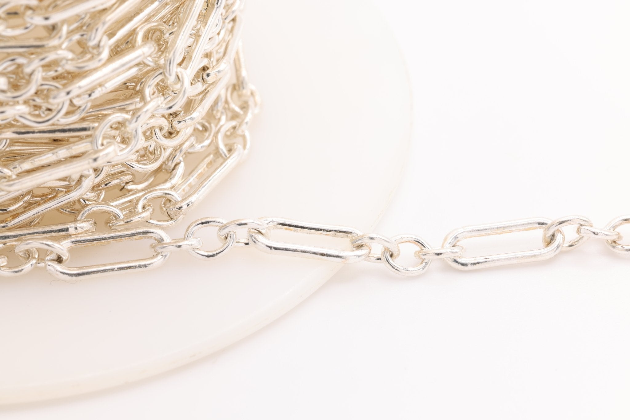 3mm Long & Short Cable Chain, Gold - Filled or Sterling Silver, Bulk Pay Per Foot Uncut Spools For Jewelers - HarperCrown